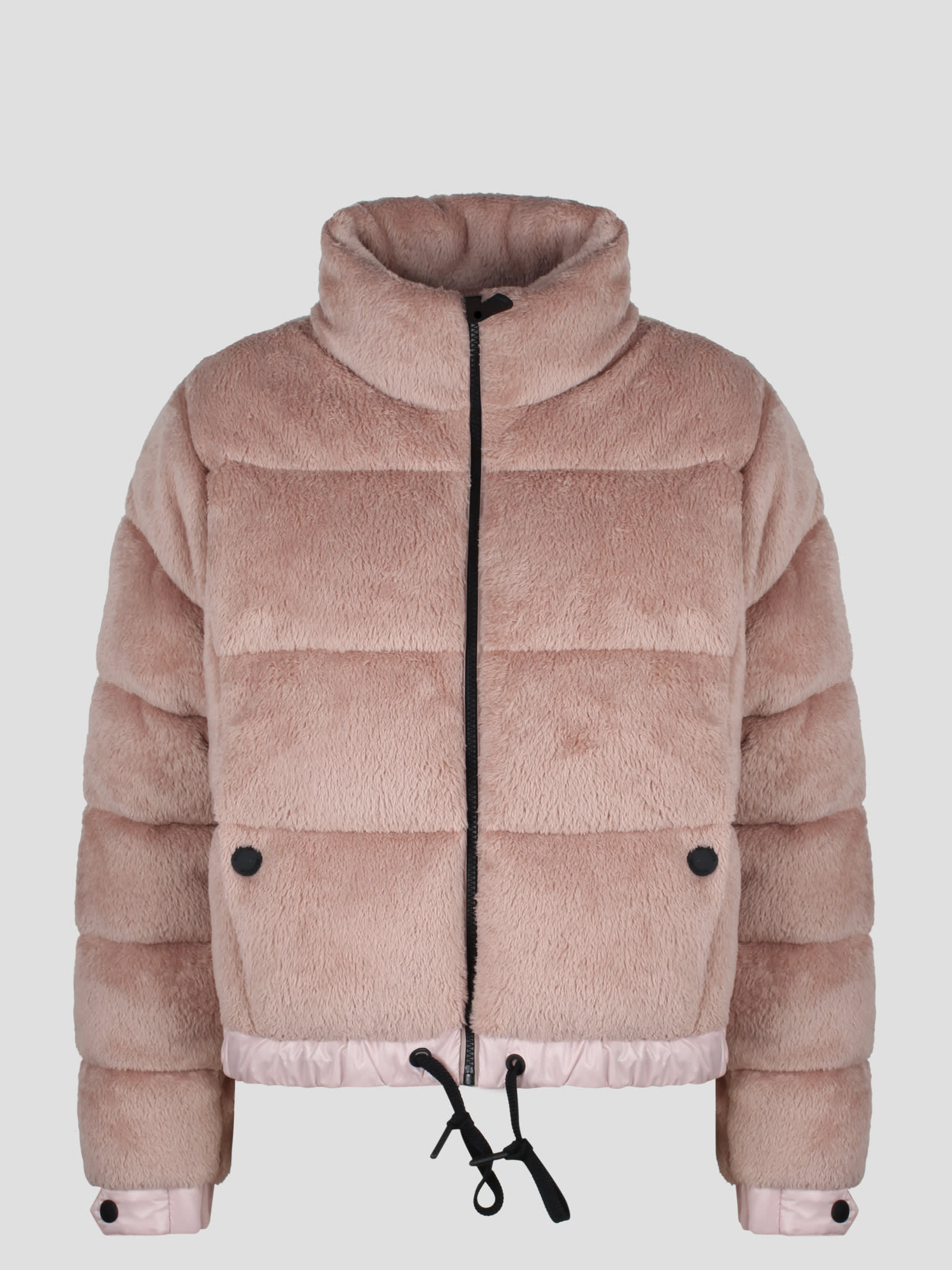 Shop Moncler Ayse Polartec Velvet Fleece Bomber Jacket In Pink & Purple