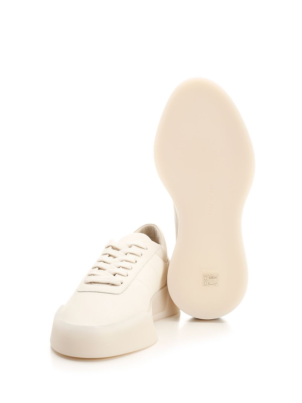 Fear Of God Man Sneakers Ivory Size 7 Leather In Metallic