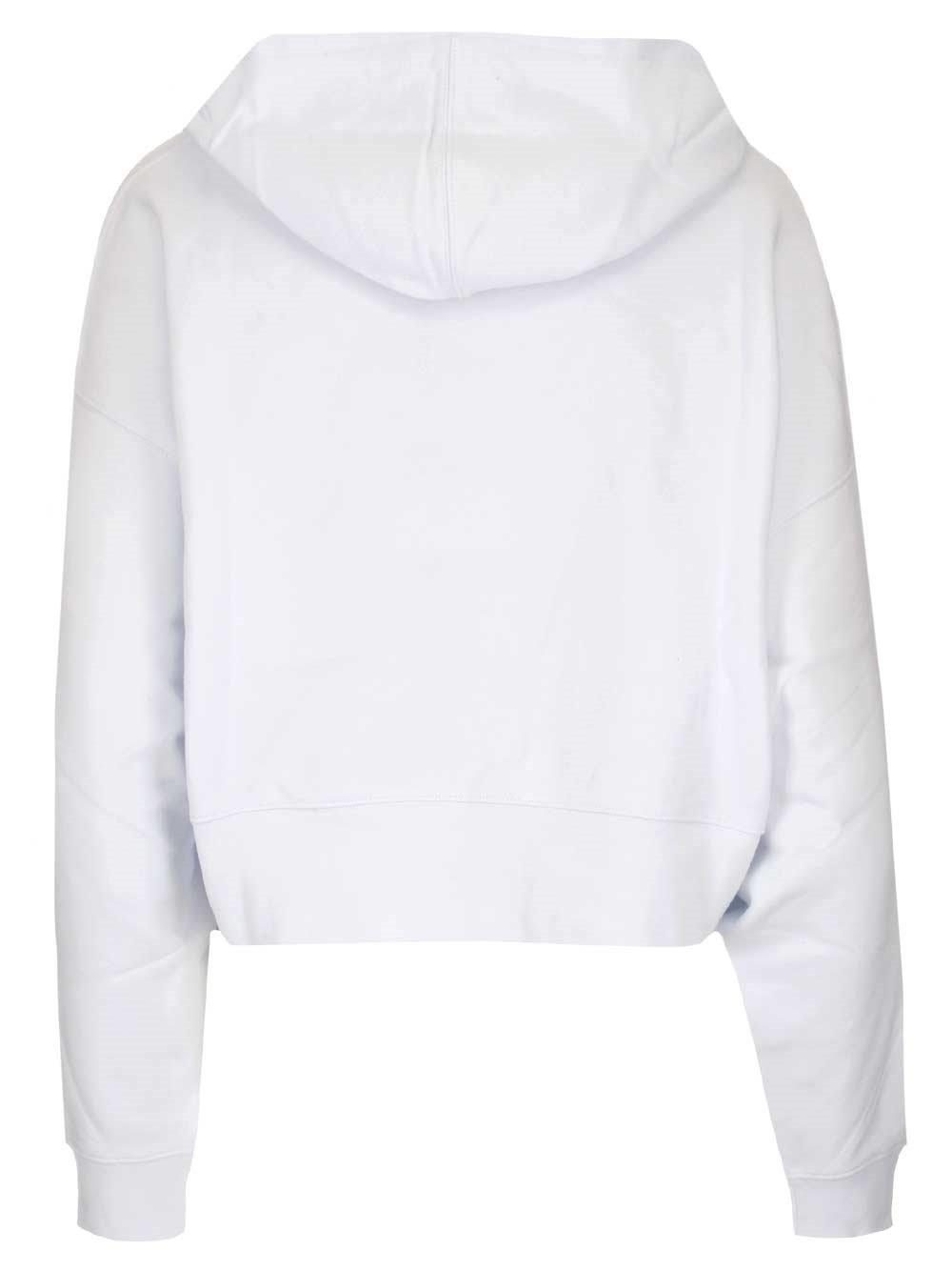 Shop Msgm Logo Printed Hoodie In White