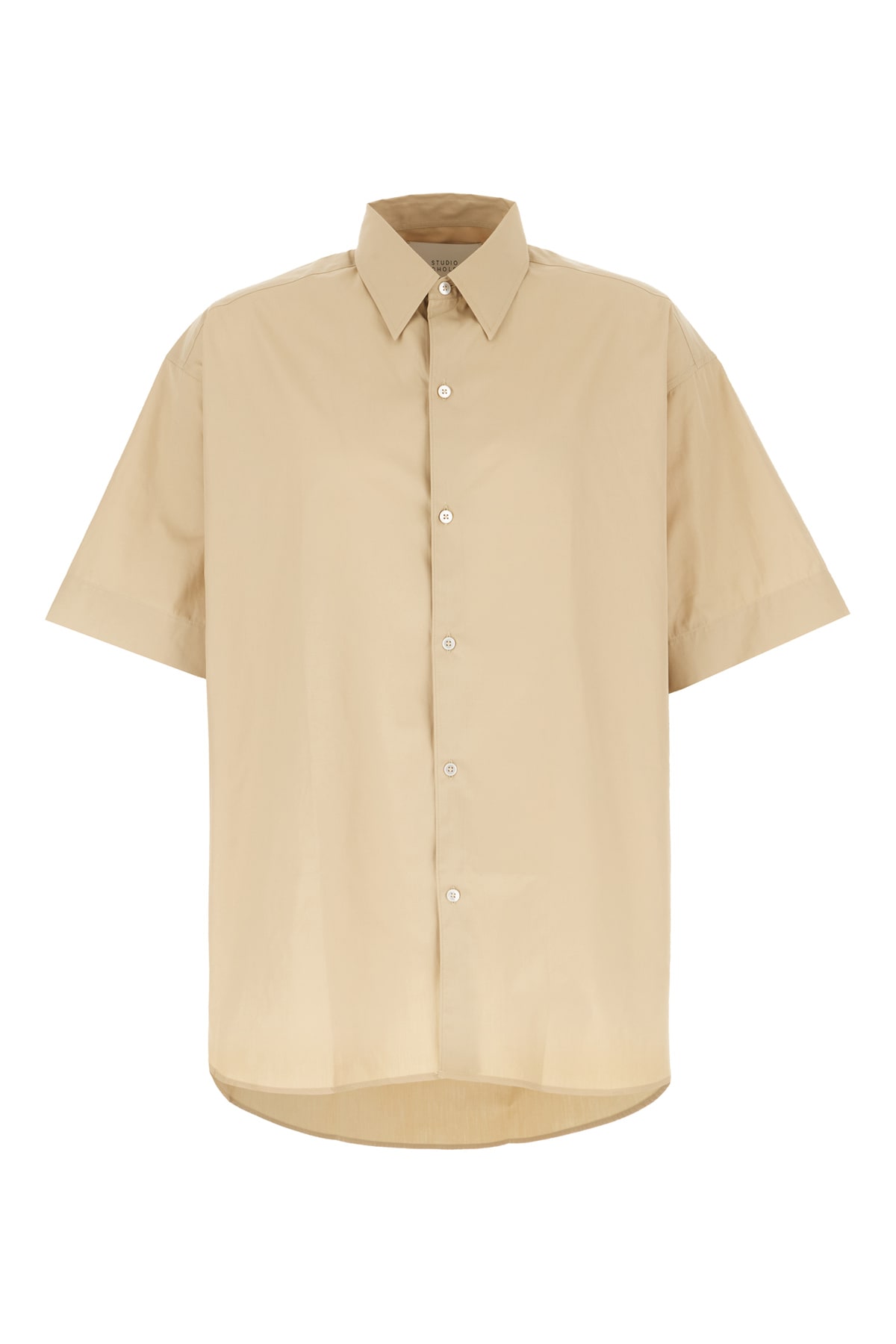 Studio Nicholson Sand Cotton Oversize Shirt In Black