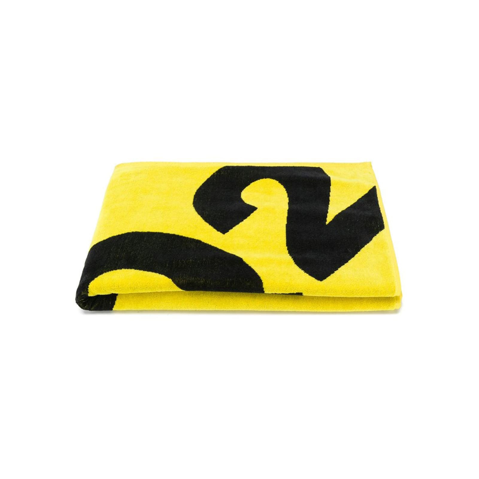 Dsquared2 Black Yellow Cotton Terrycloth Beach Towel