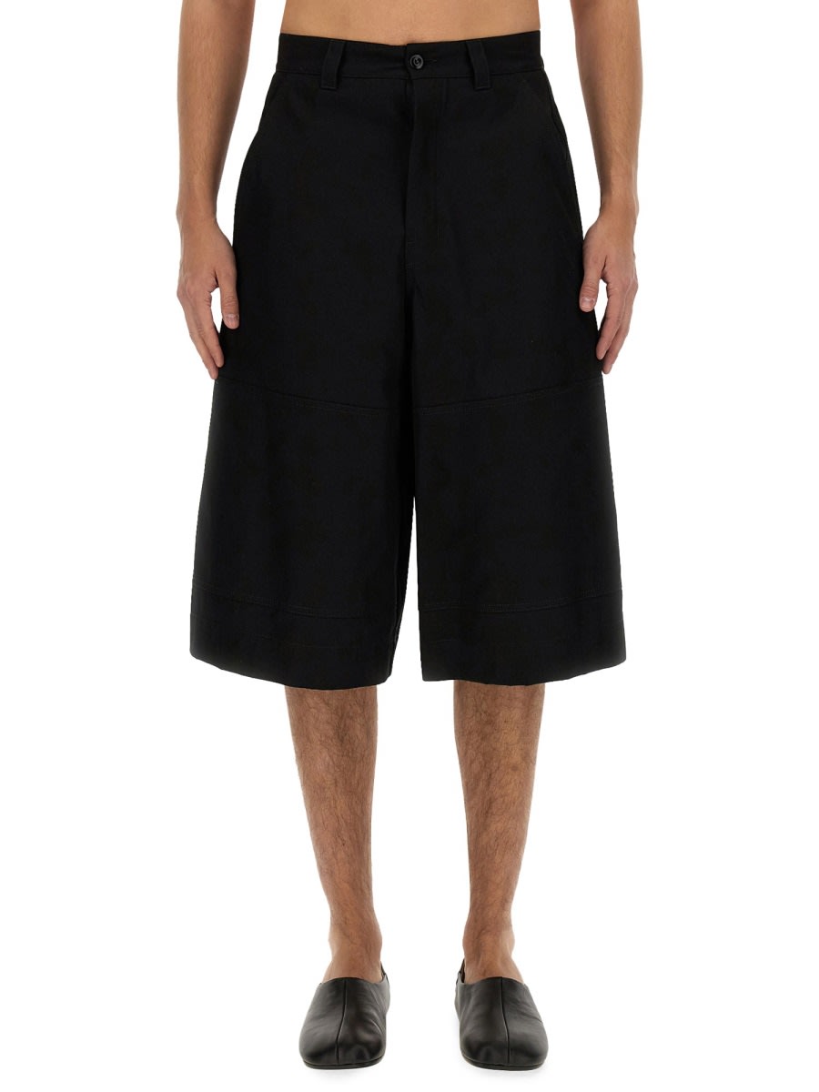 Shop Mm6 Maison Margiela Cotton Shorts In Black