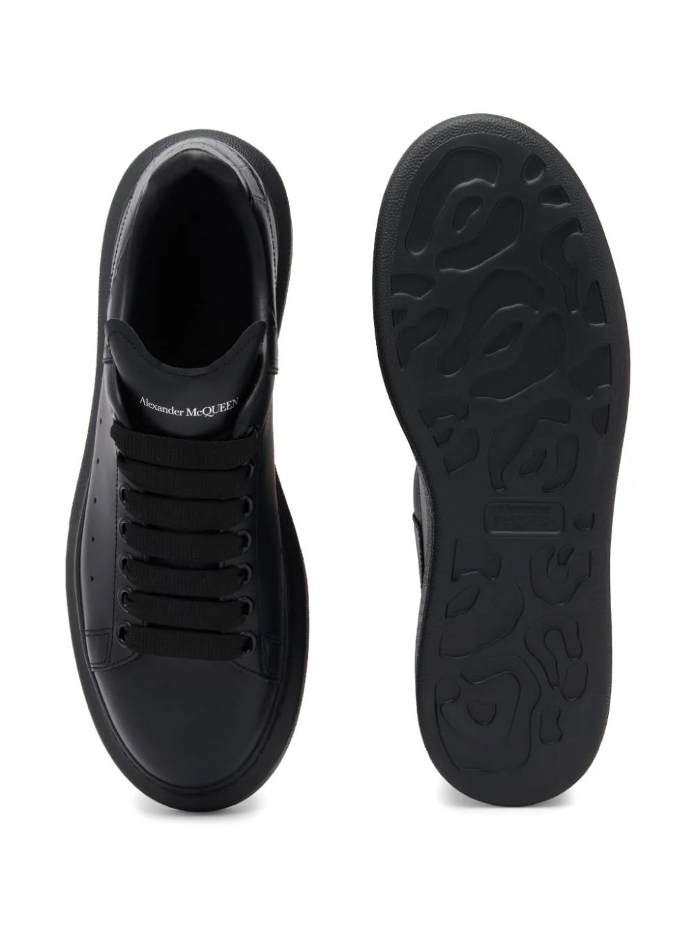 Shop Alexander Mcqueen Oversized Sneakers In Black With Crocodile Effect Spoiler