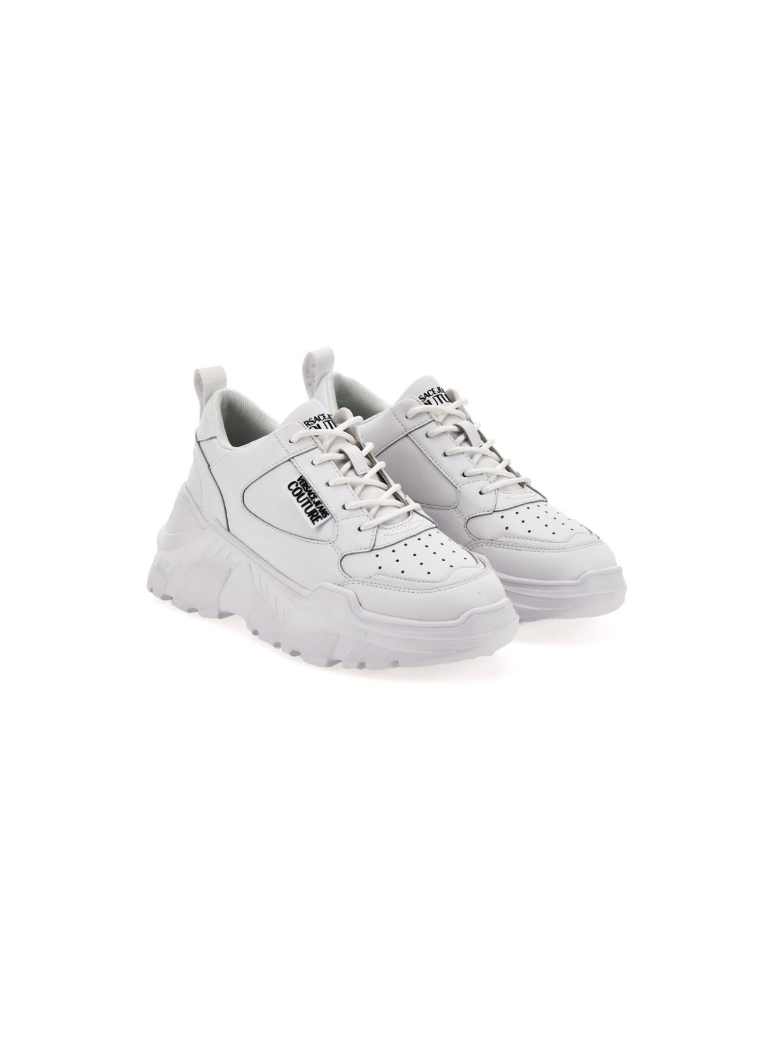 VERSACE JEANS COUTURE VERSACE JEANS COUTURE WHITE LOW TOP SNEAKERS 