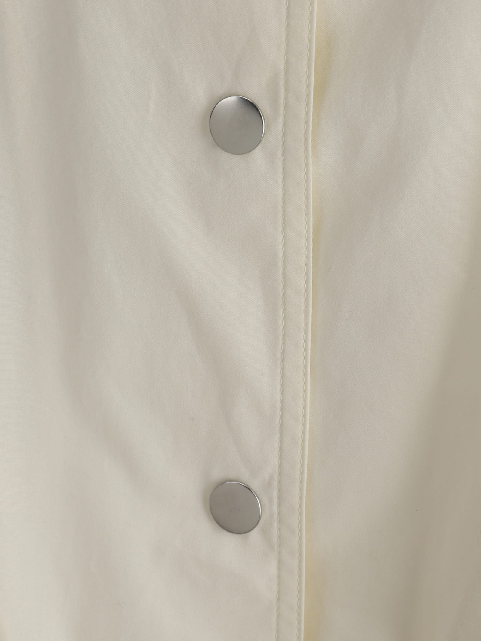 Jil Sander Beige Logo-print Cotton Shirt Jacket In Natural
