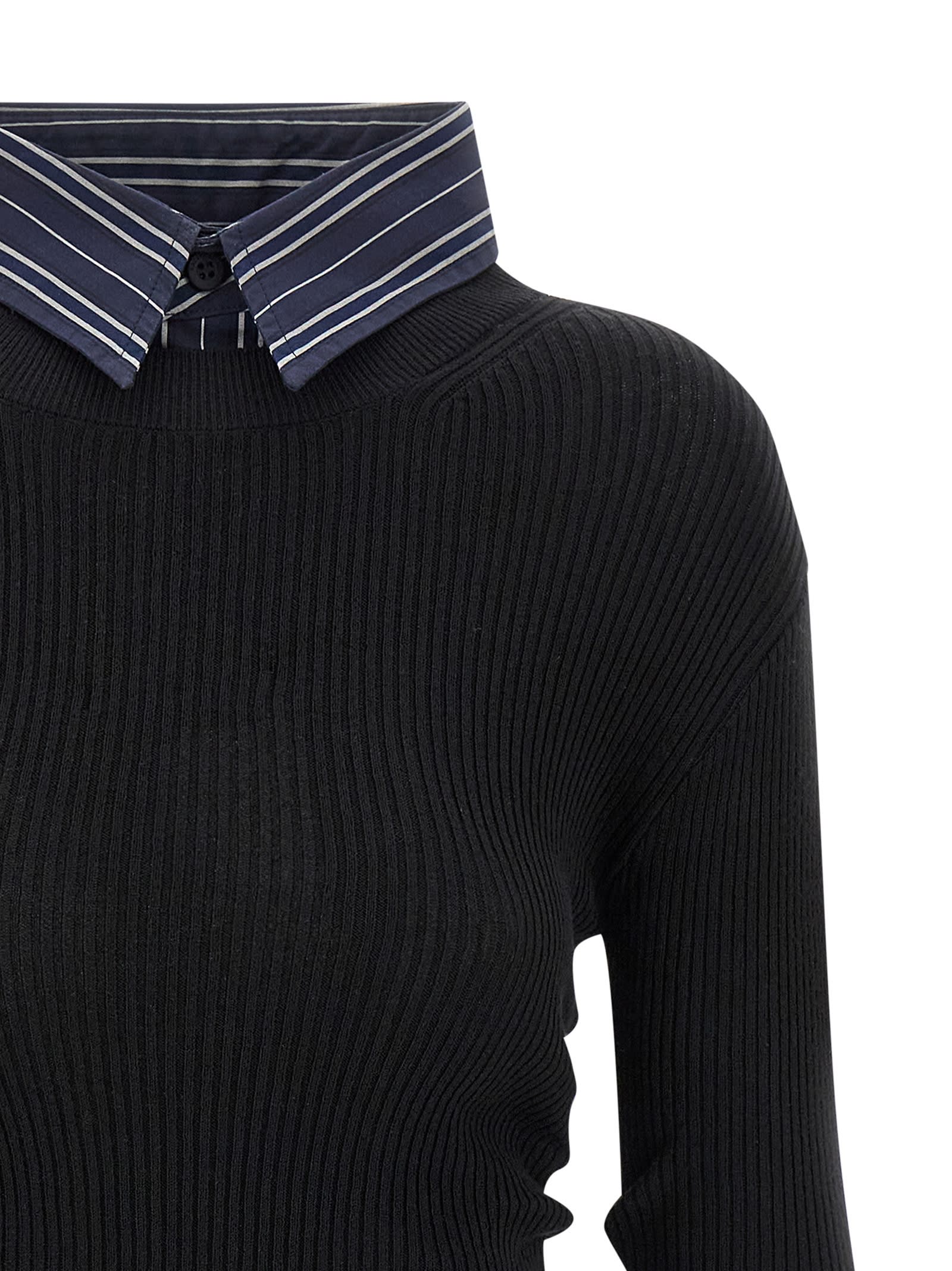 Balenciaga Trompe L Il Shirt Sweater In Black