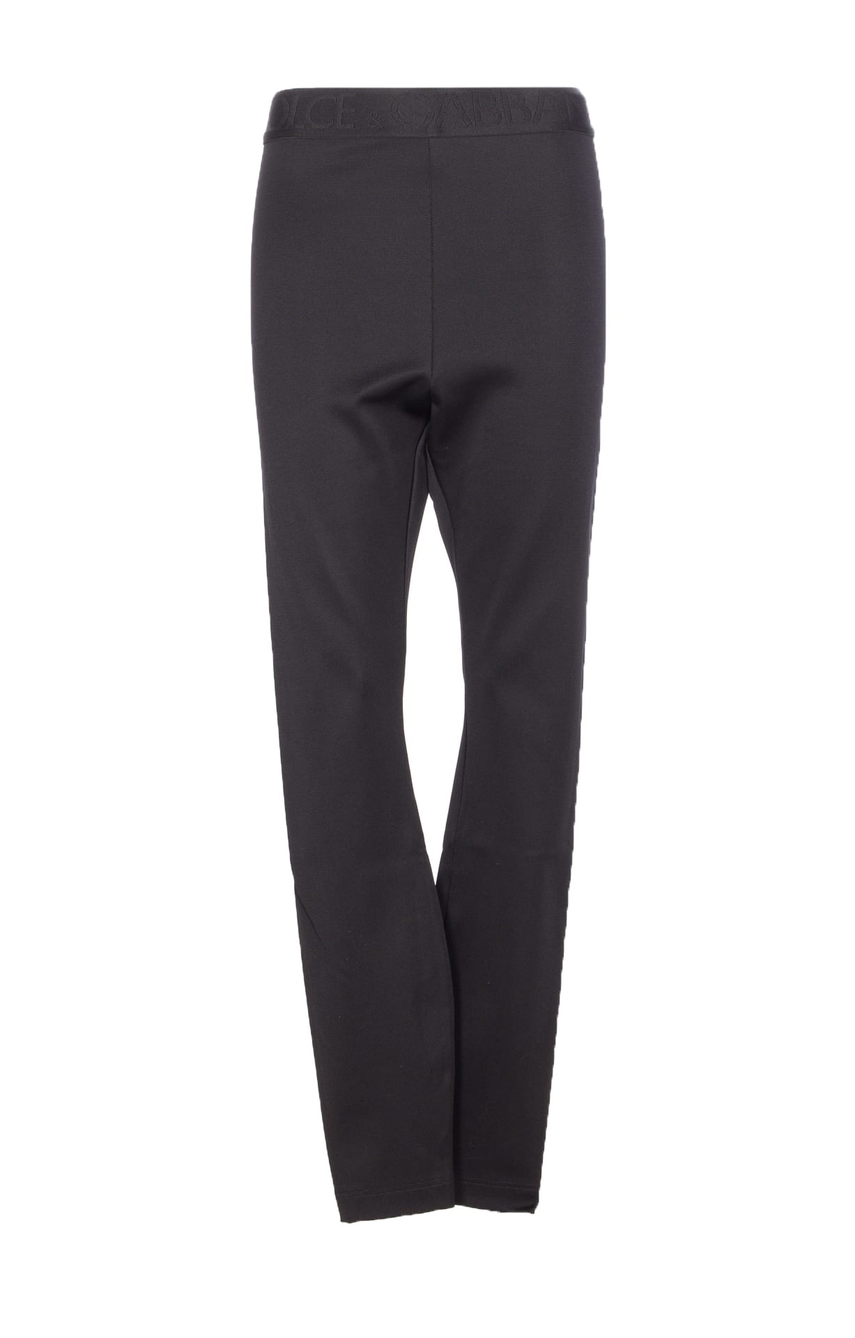 Dolce & Gabbana Elastic Waist Leggings In Black