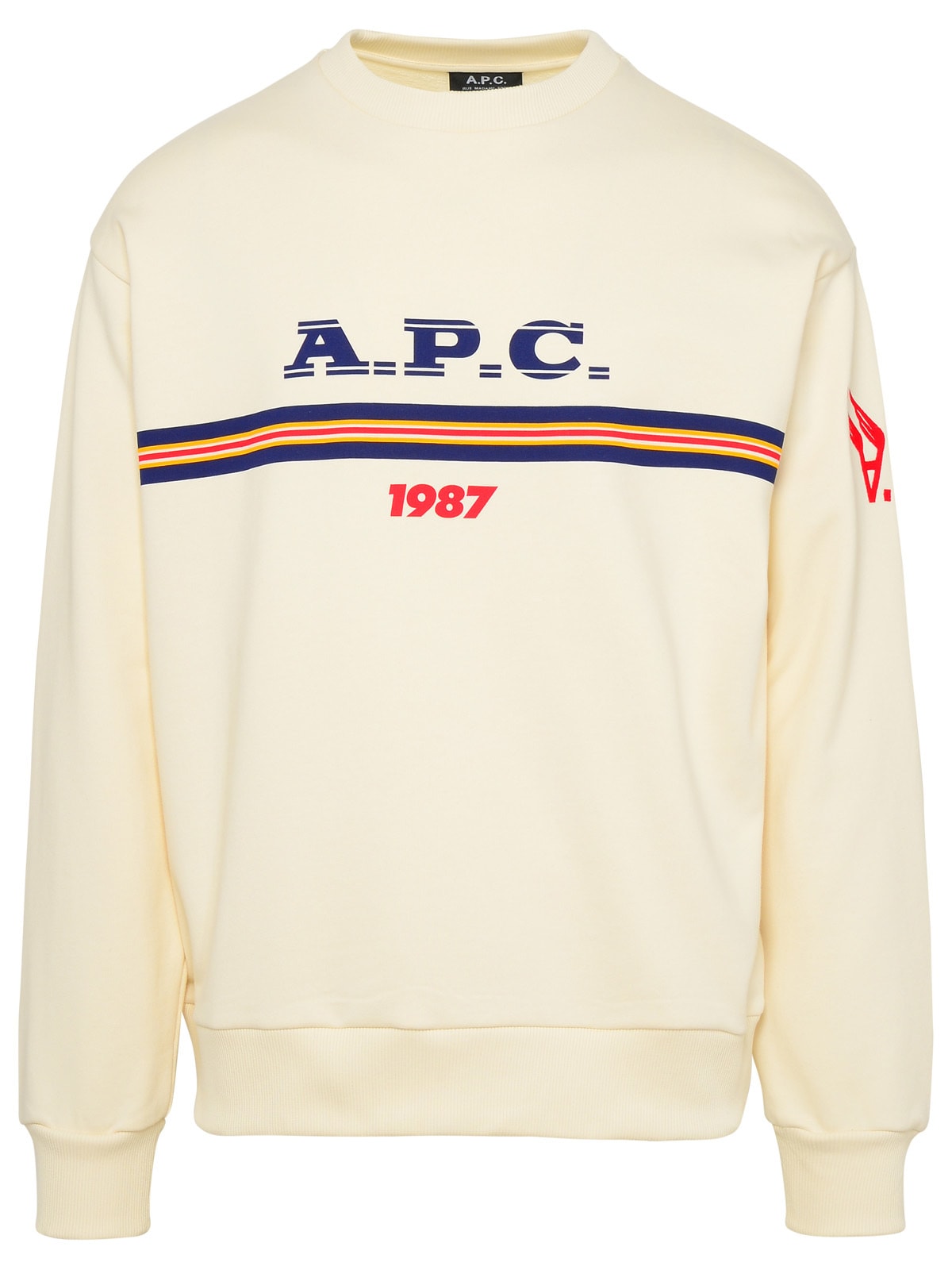 Shop Apc Adam Ivory Cotton Sweatshirt In Beige