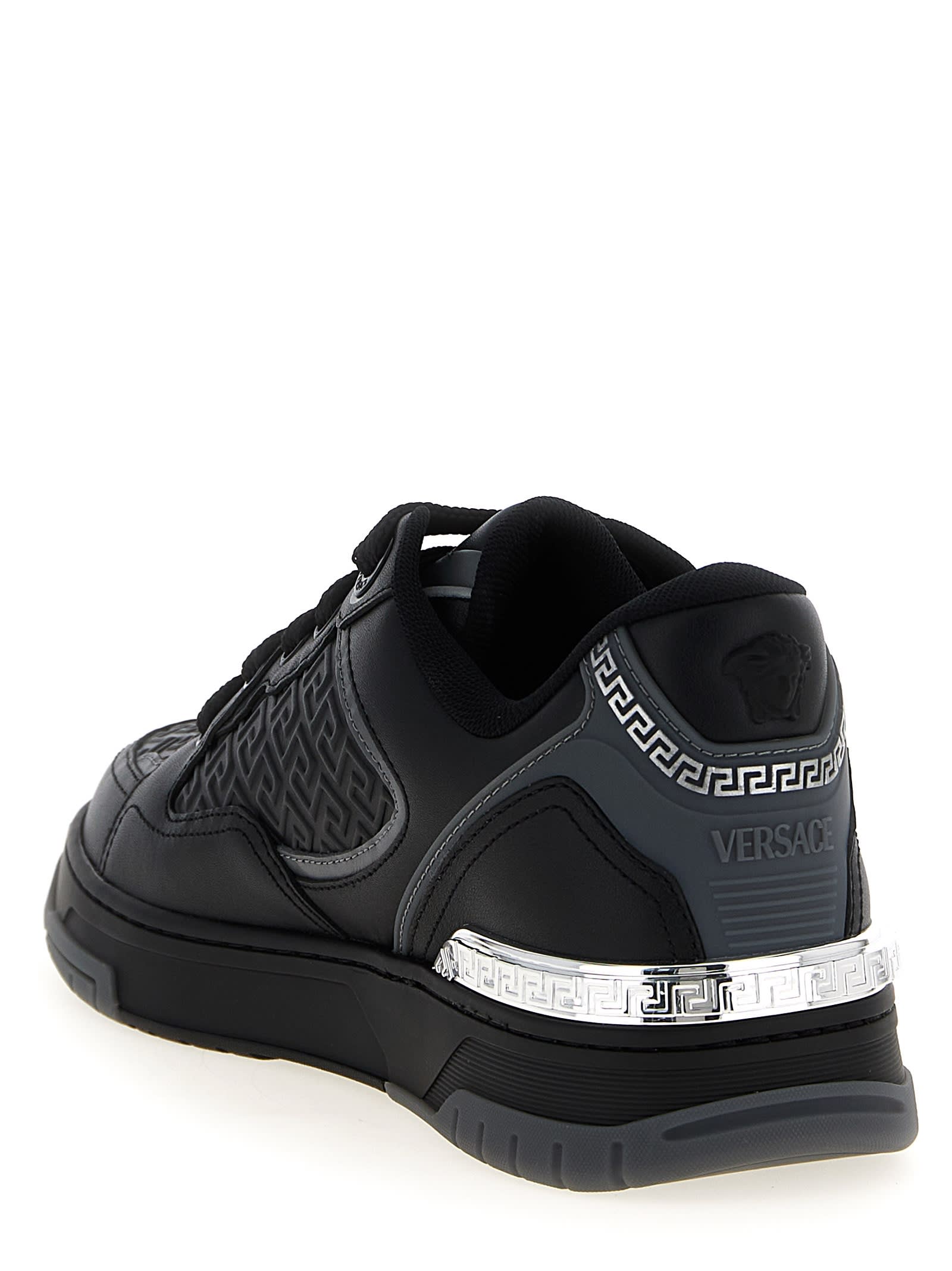 Versace Biggie Basket Sneakers In Black