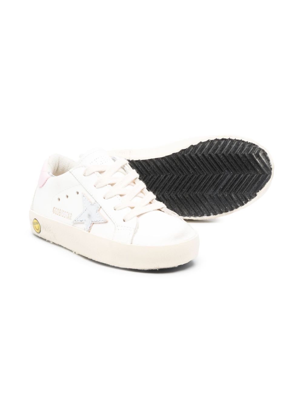 Golden Goose Kids Sneakers With Decoration In White