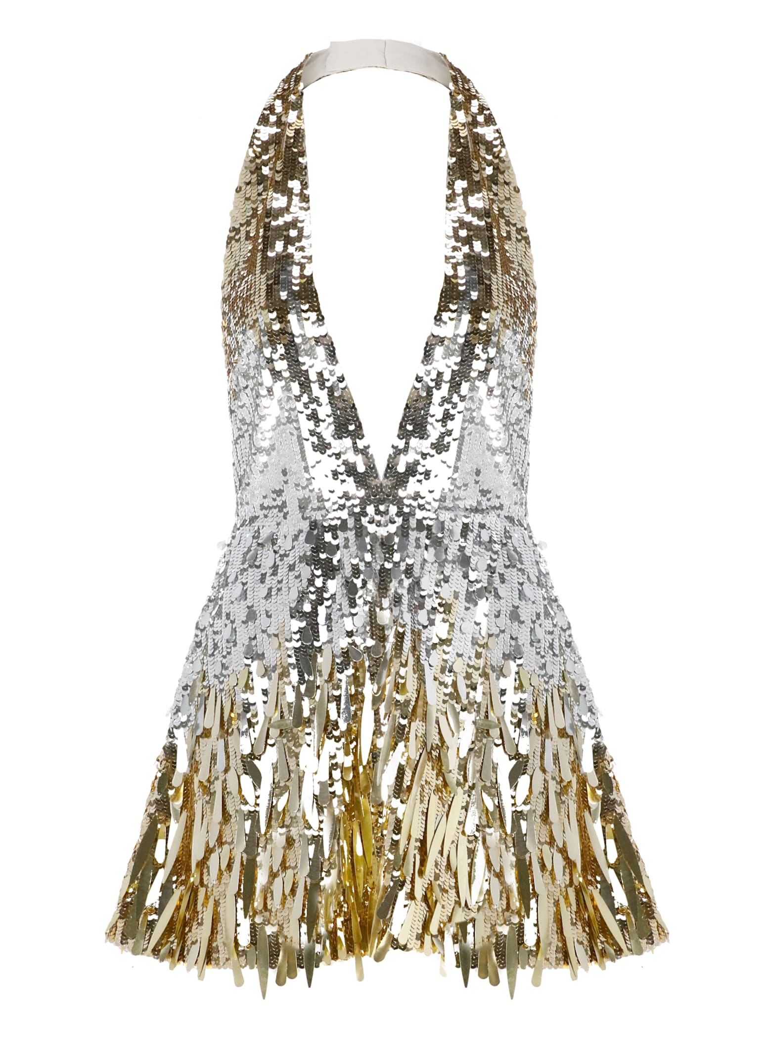 Retroféte Sequin-embellished Halterneck Mini Cocktail Dress