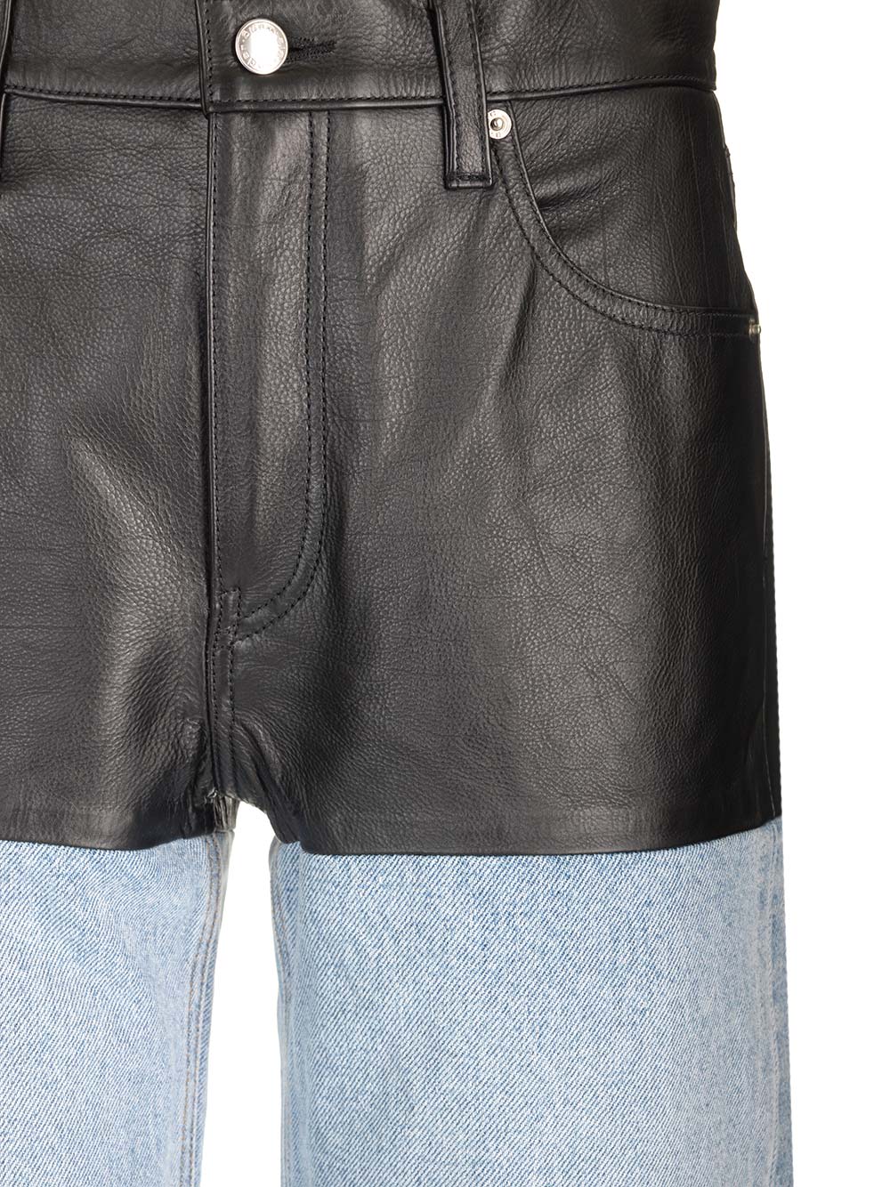 Shop Alexander Wang Jeans With Leather Inserts In Multicolor