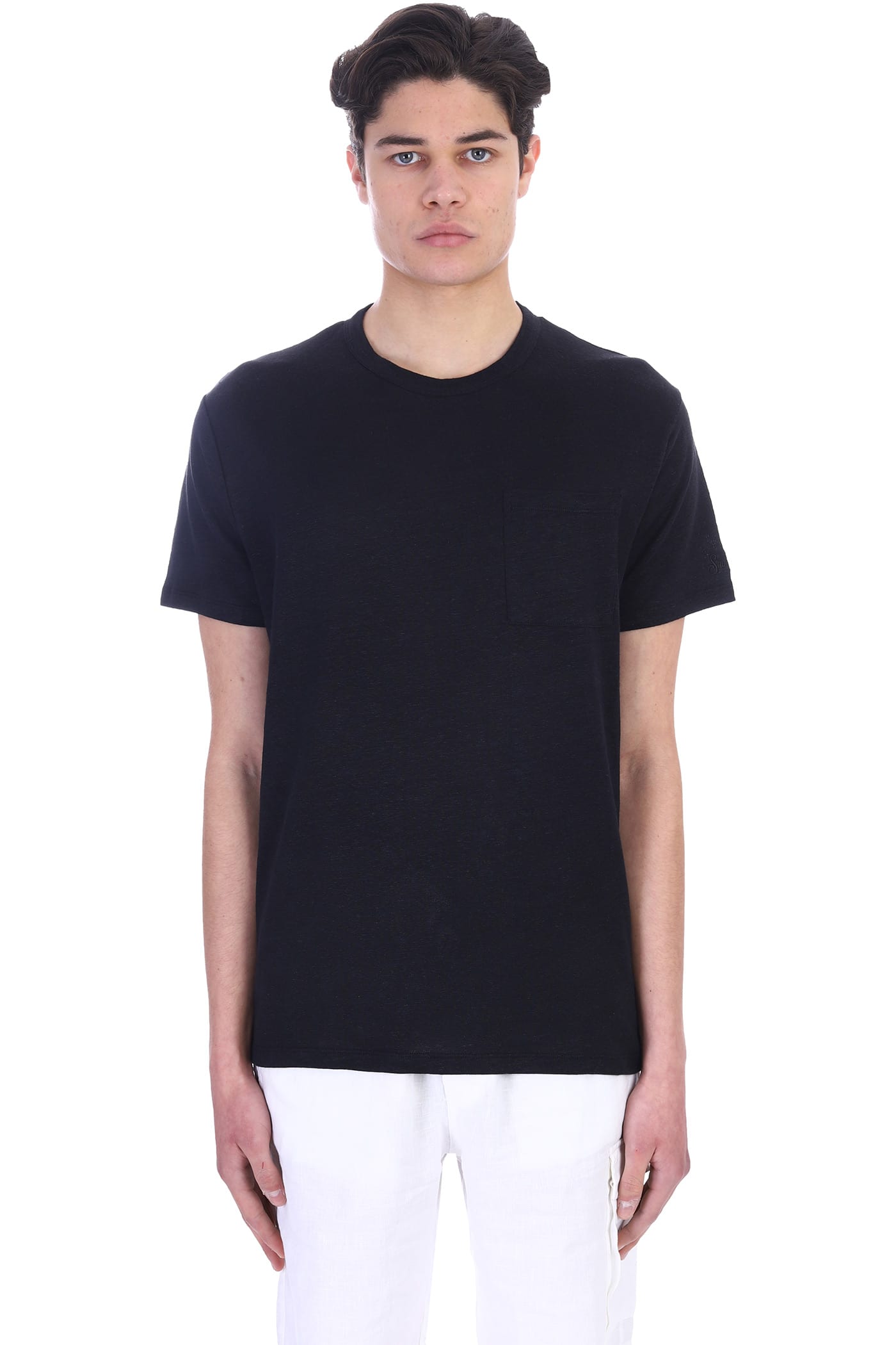 MC2 Saint Barth T-shirt In Black Linen