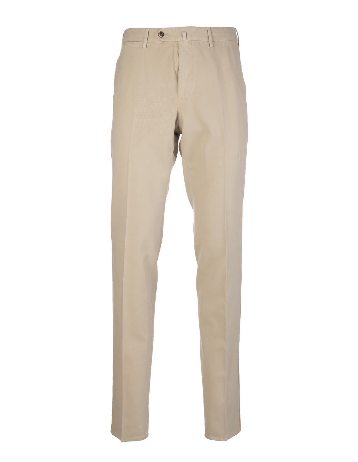 PT01 Man Beige Slim Fit Trousers In Cotton And Cashmere