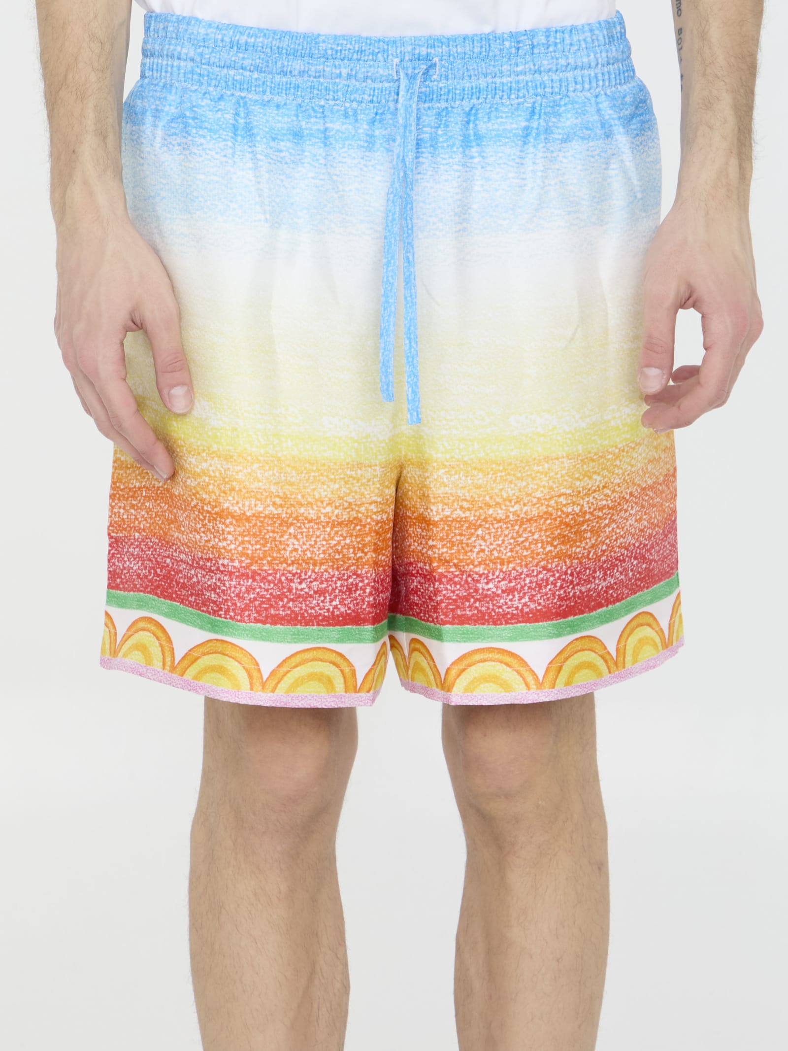 Shop Casablanca Crayon Tennis Player Shorts In Multicolor