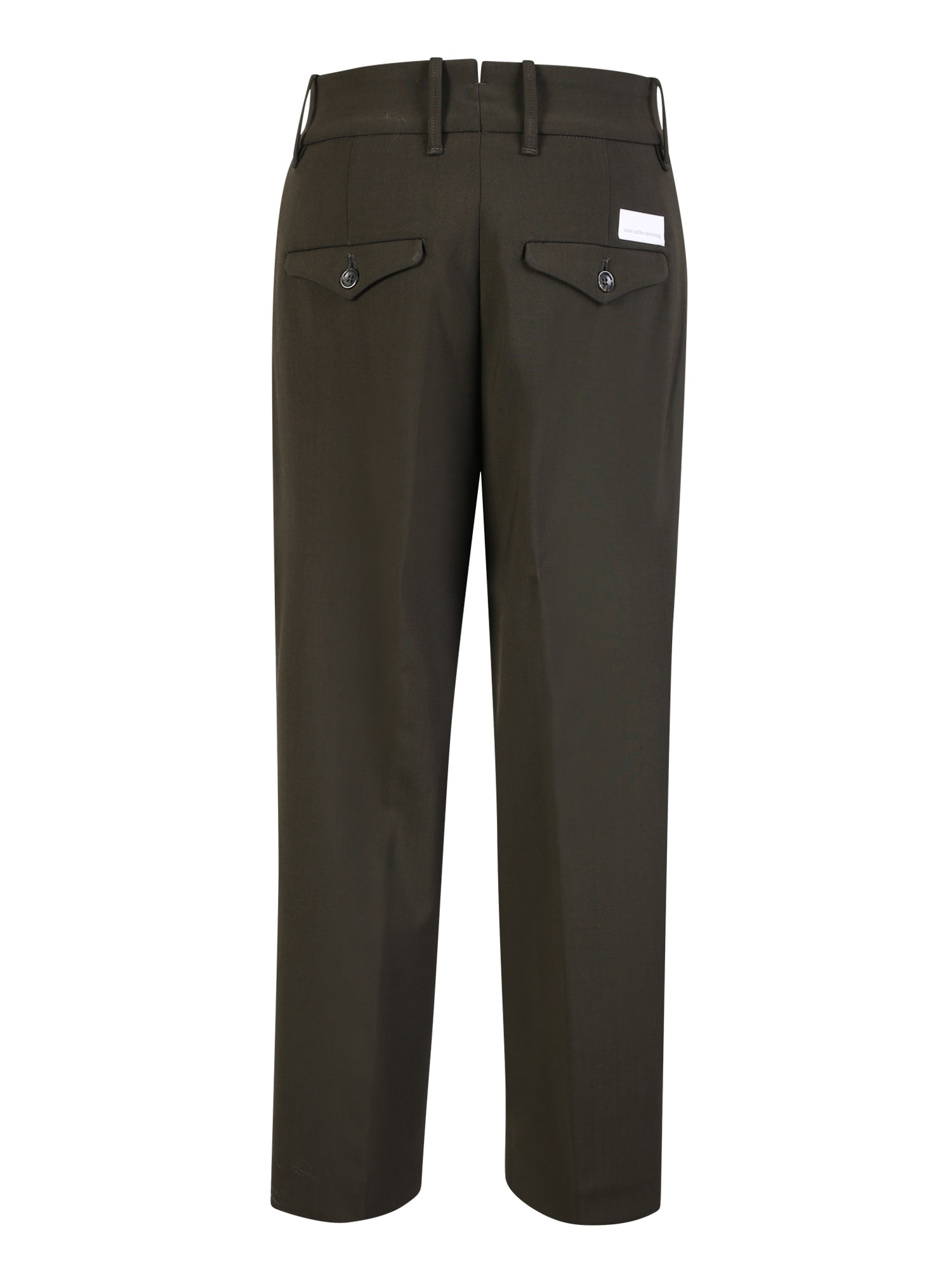 Nine In The Morning Green Technical Wool Cropped Trousers In Green