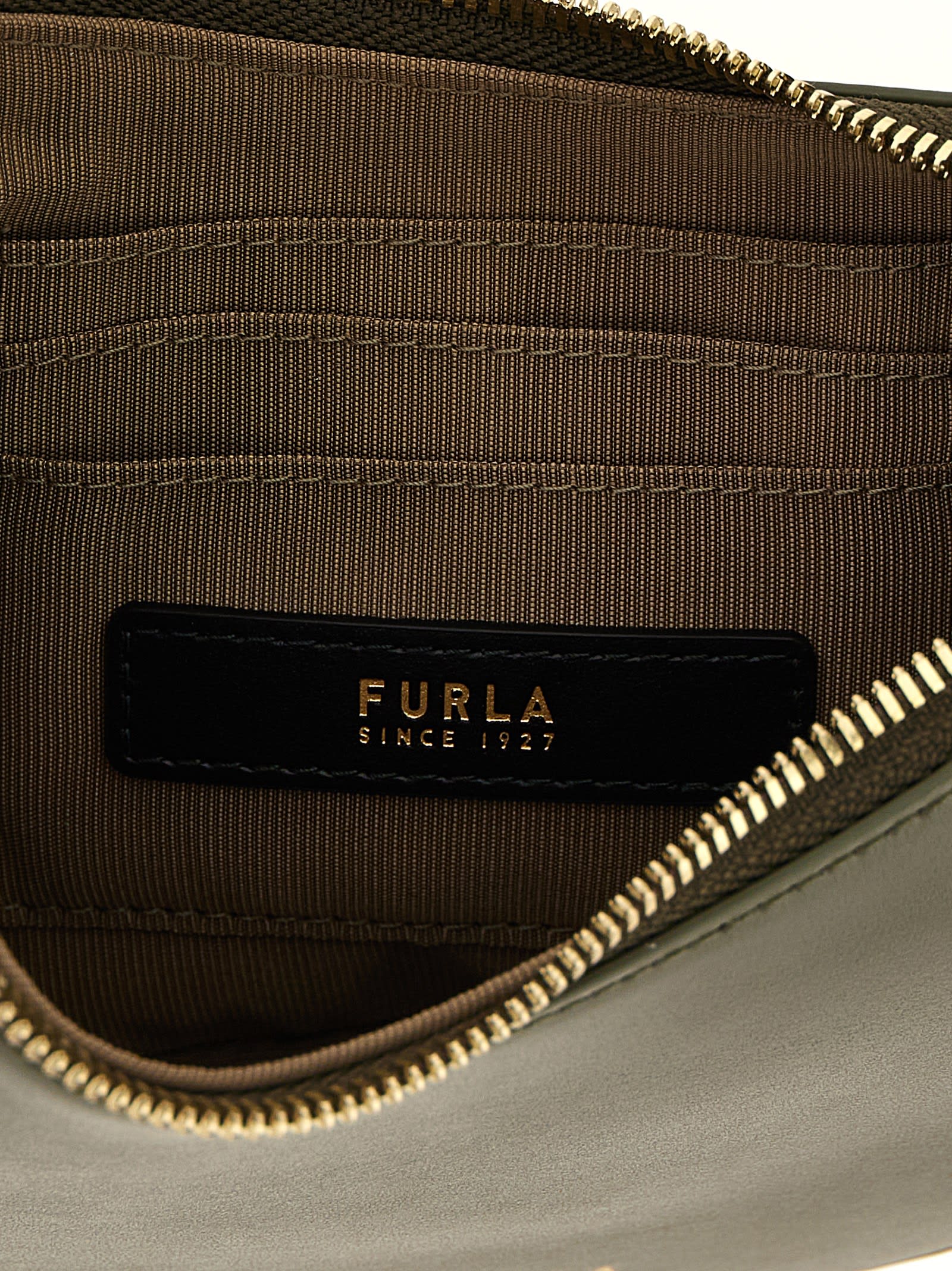 Furla Logo Printed Mini Shoulder Bag In Green