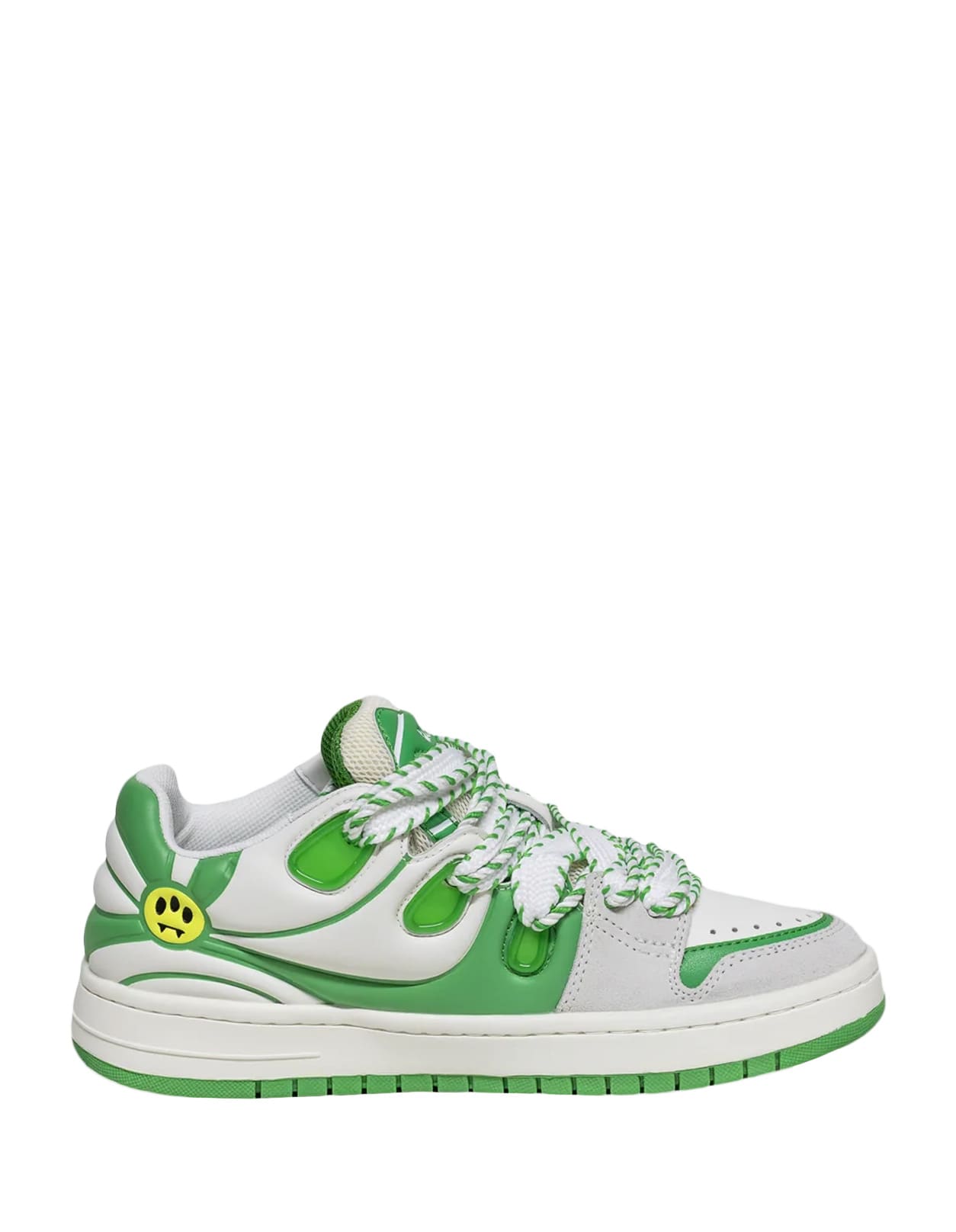 Shop Barrow White And Green Ollie Sneakers