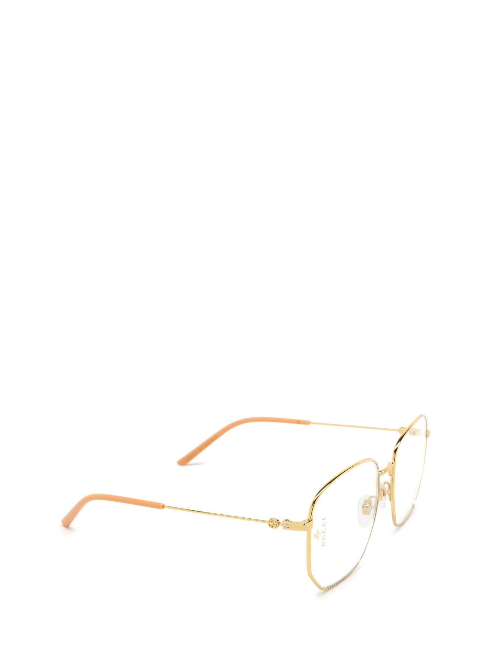 Shop Gucci Gg0396s Gold Sunglasses