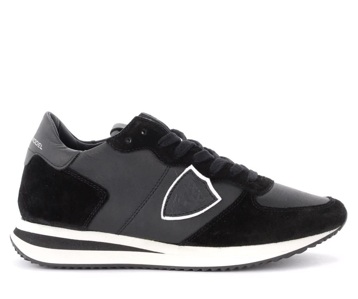 Philippe Model Tropez X Sneaker In Black Leather And Suede