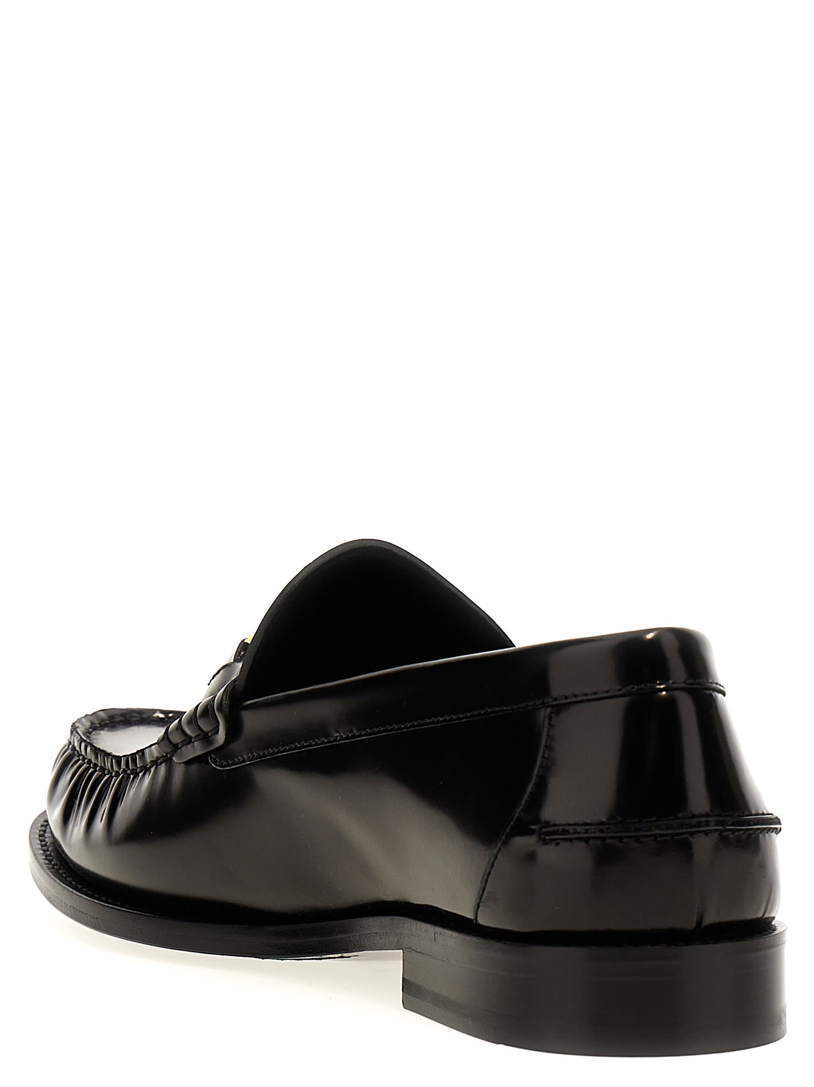 Shop Versace Medusa 95 Loafers In Black