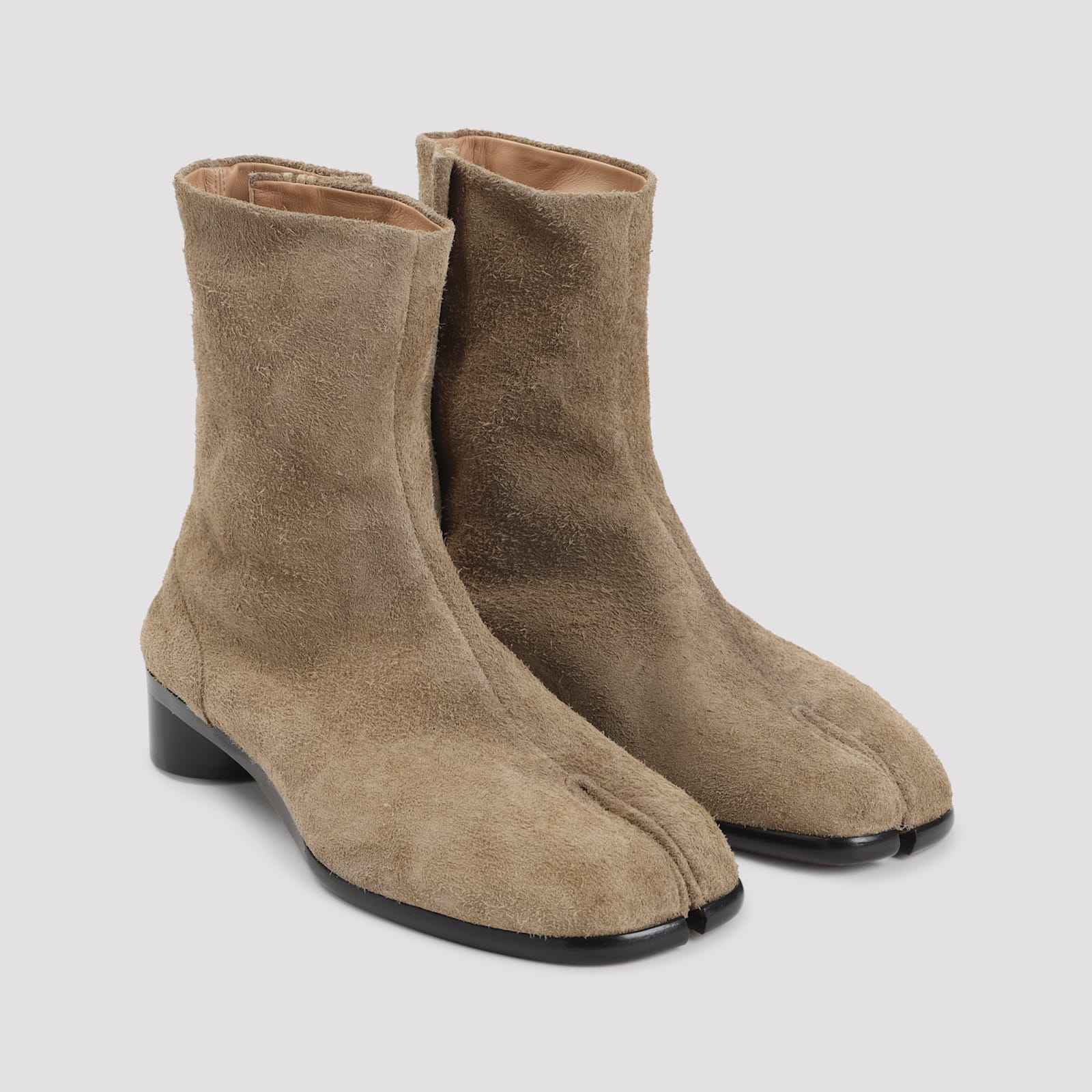 Maison Margiela Split-toe Ankle Boots In Premium Calf Leather In Animal Print