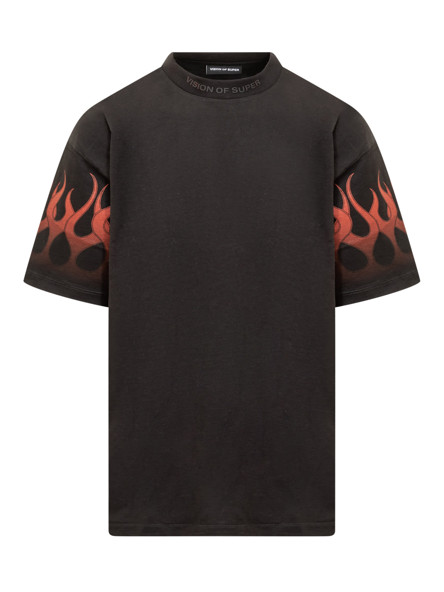 Shop Vision Of Super Flames T-shirt In Black