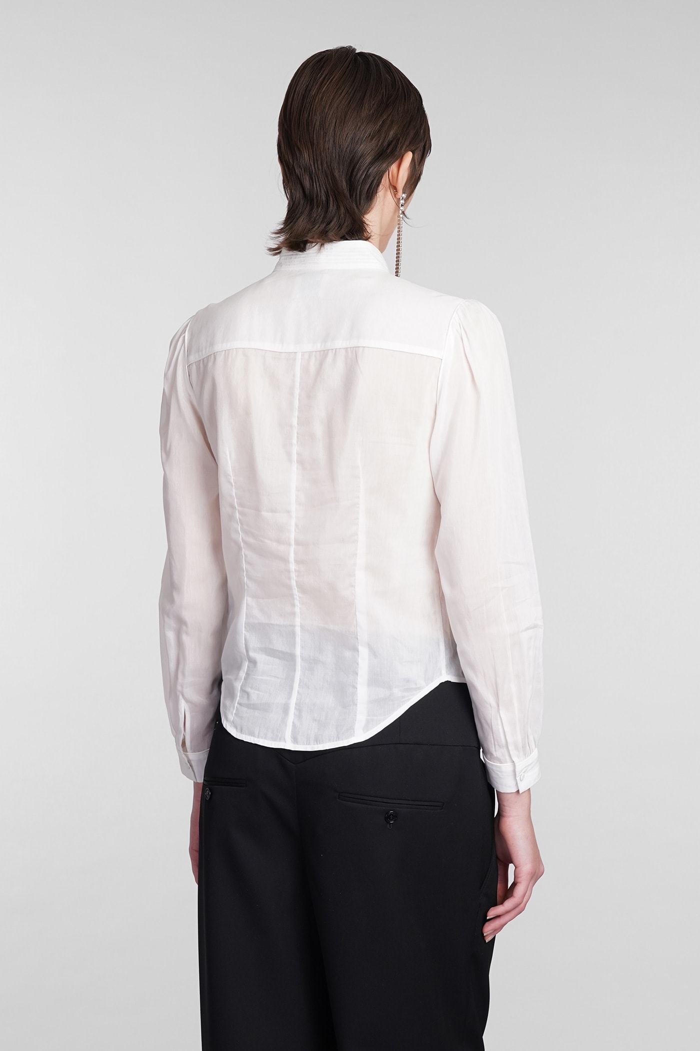 Shop Isabel Marant Balesa Shirt In White Cotton