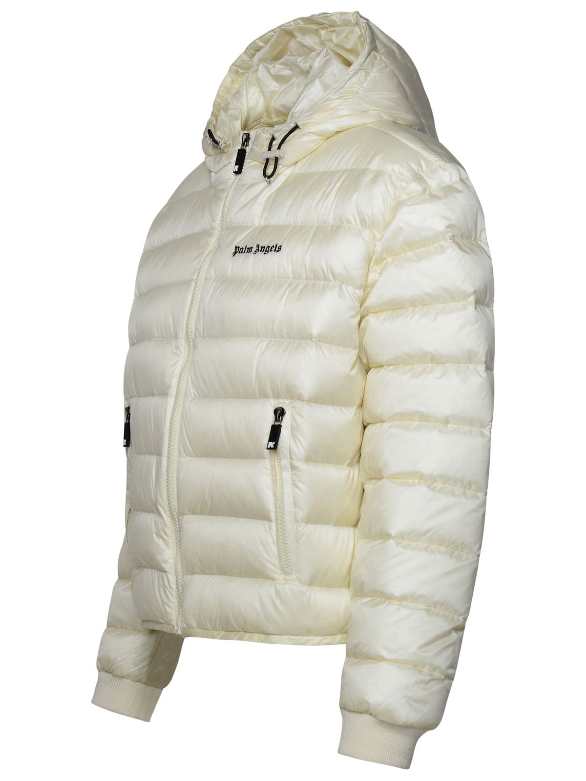 Shop Palm Angels Ivory Polyamide Down Jacket In Avorio