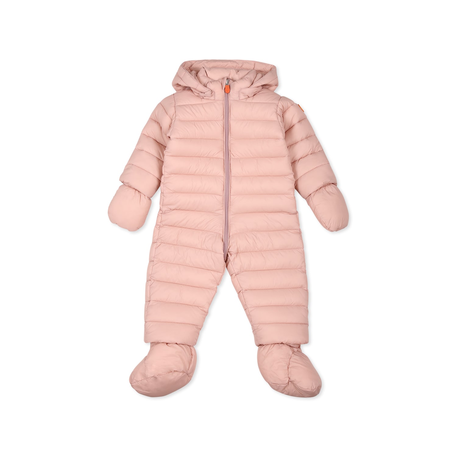 Shop Save The Duck Pink Down Jacket For Baby Girl With Logo