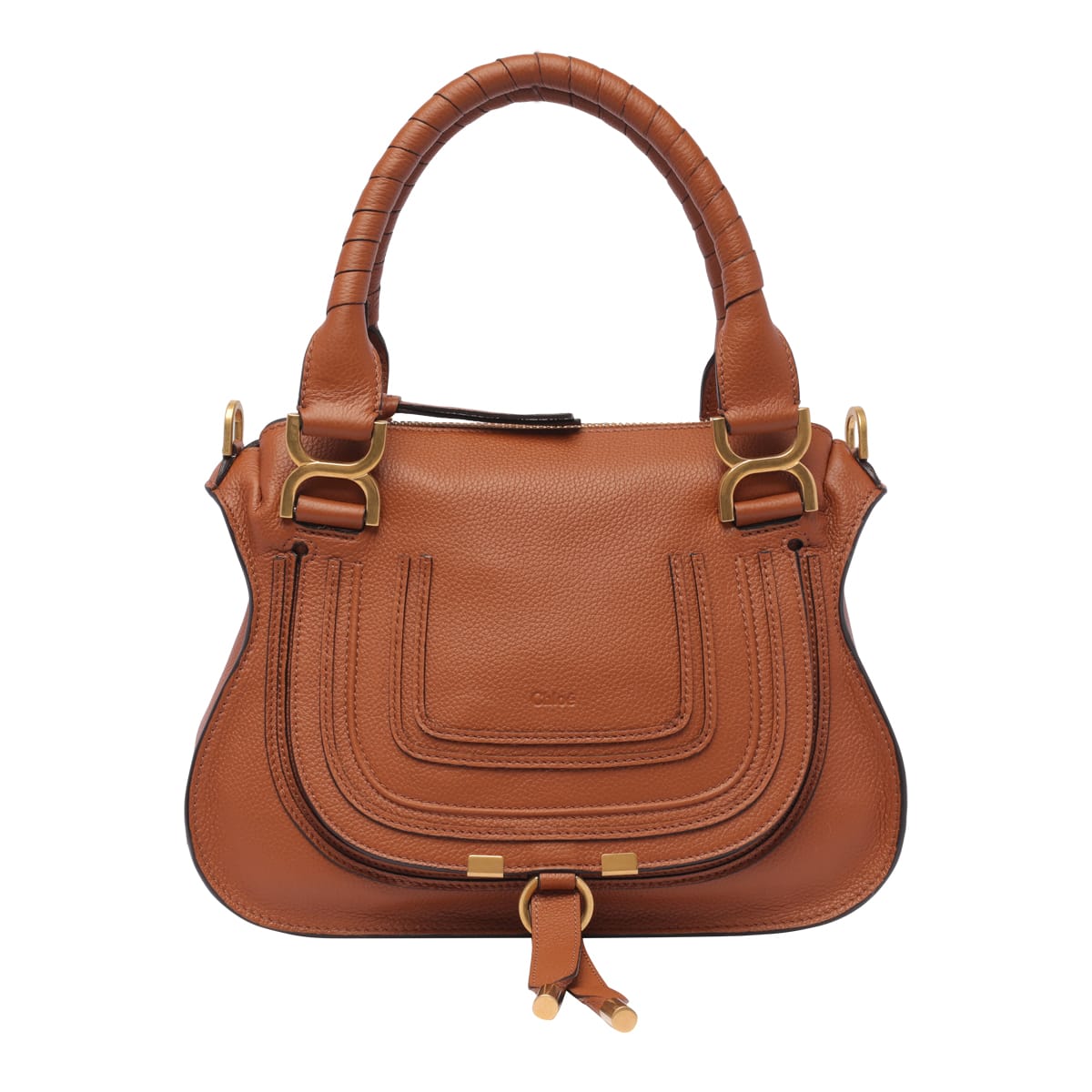 Shop Chloé Small Marcie Crossbody Bag In Brown