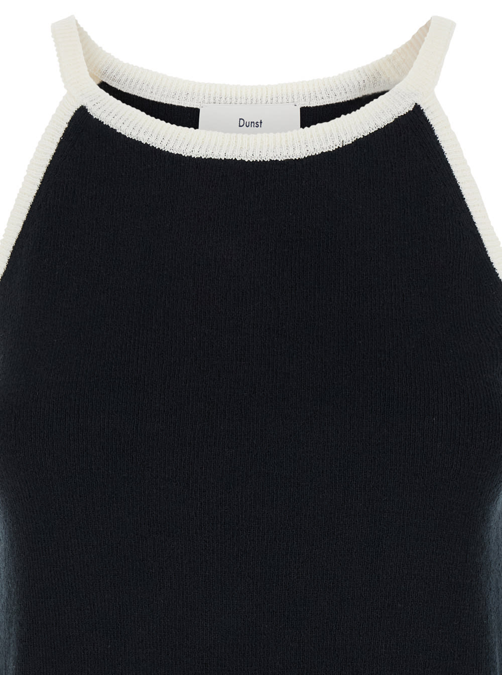 Shop Dunst Black Knit Halterneck Top In Cotton Blend Woman