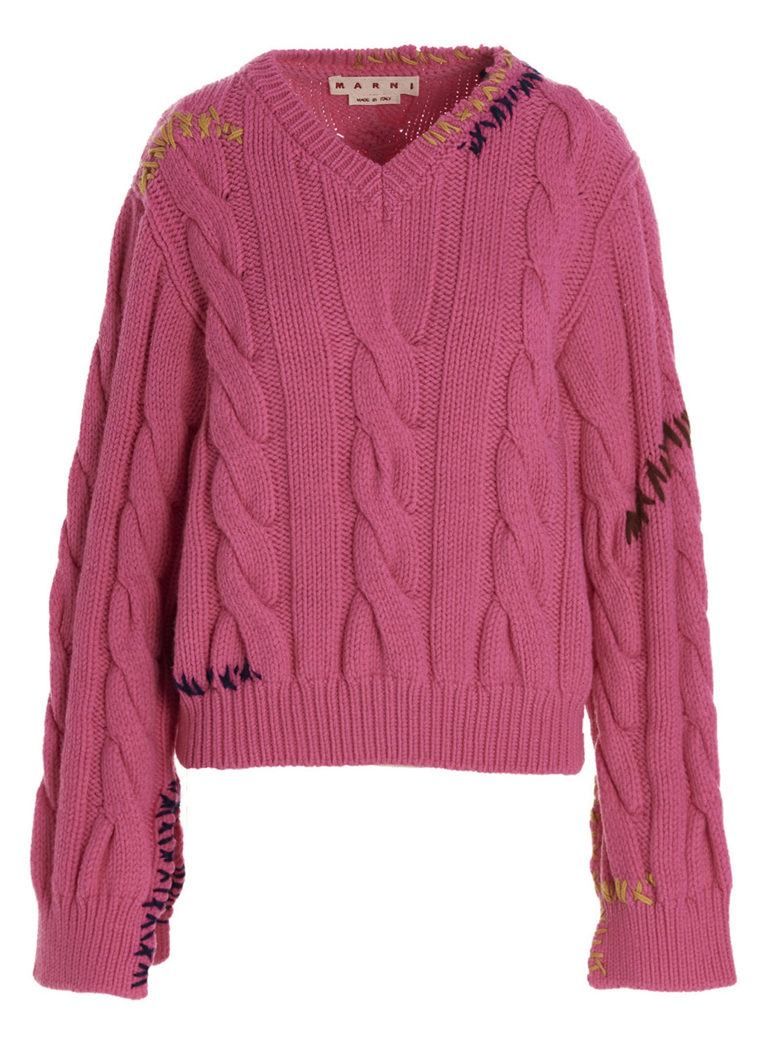 Marni Contrast Embroidery Sweater