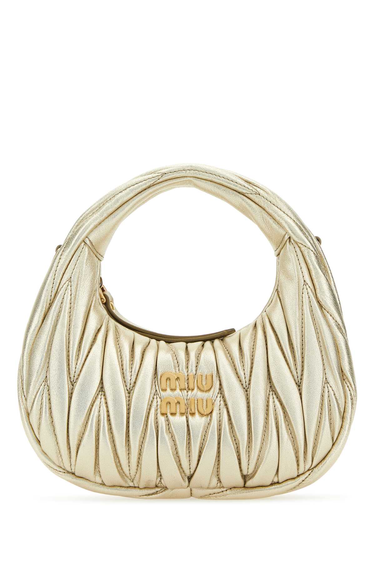 Miu Miu Gold Nappa Leather Wander Handbag