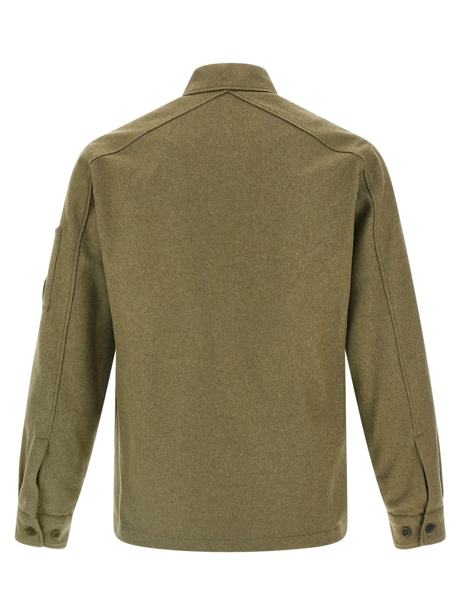 C.p. Company Wool Overshirt Shirt And Blouse Multicolor In Green