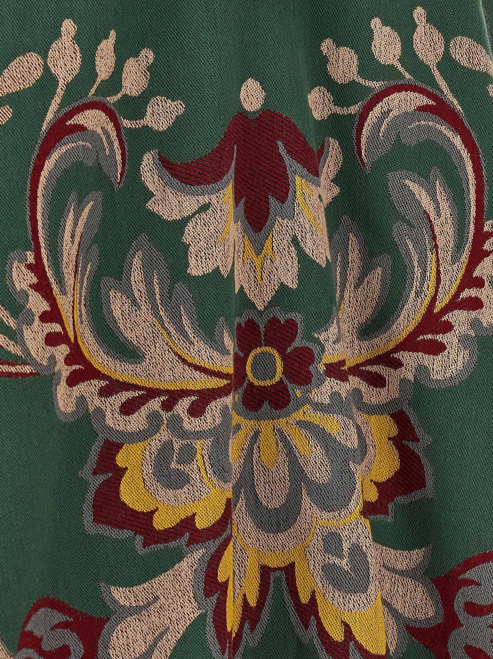 Etro Paisley-motif Long Hooded Wool Cape In Green