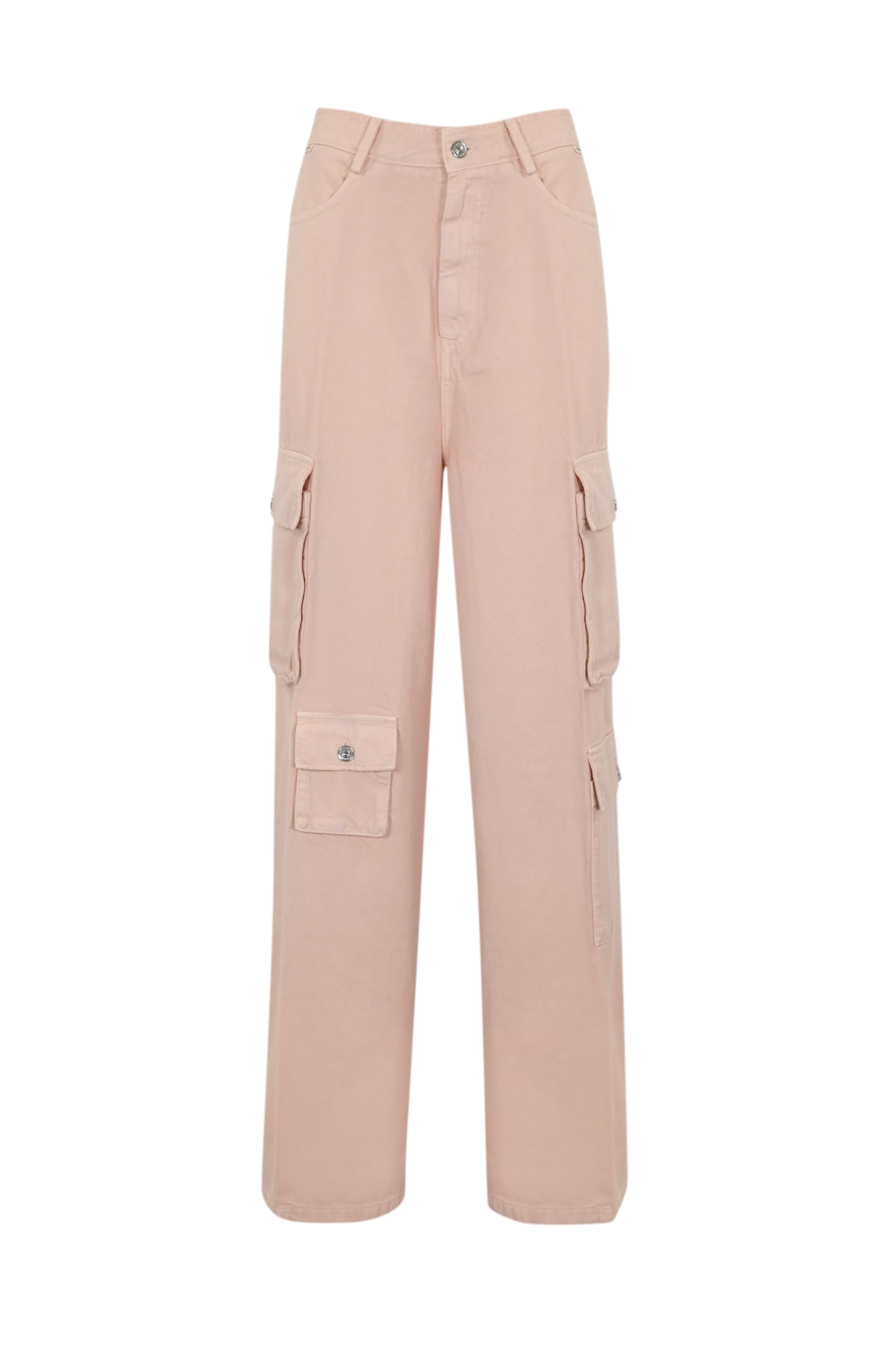 Roy Rogers Pink Cargo Jeans In Nude