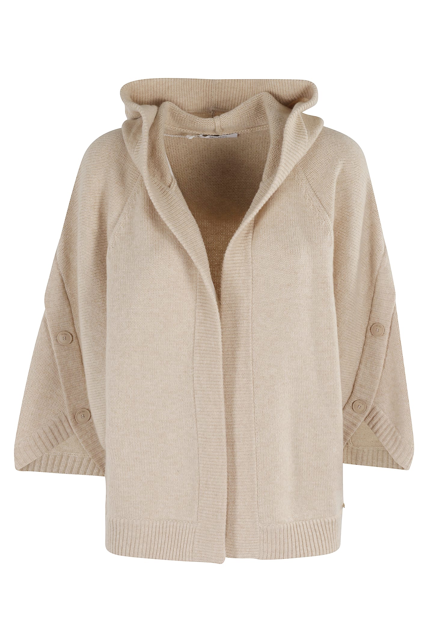Max Mara Vals Hooded Wool And Cashmere-blend Cardigan In Brown