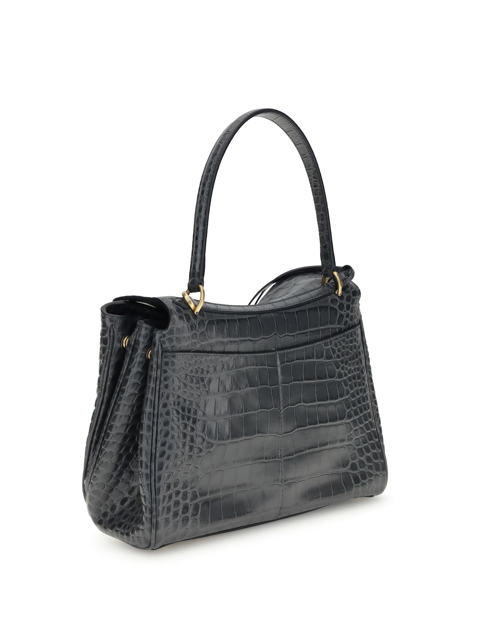 Balenciaga Rodeo Shoulder Bag In Crocodile-print Leather