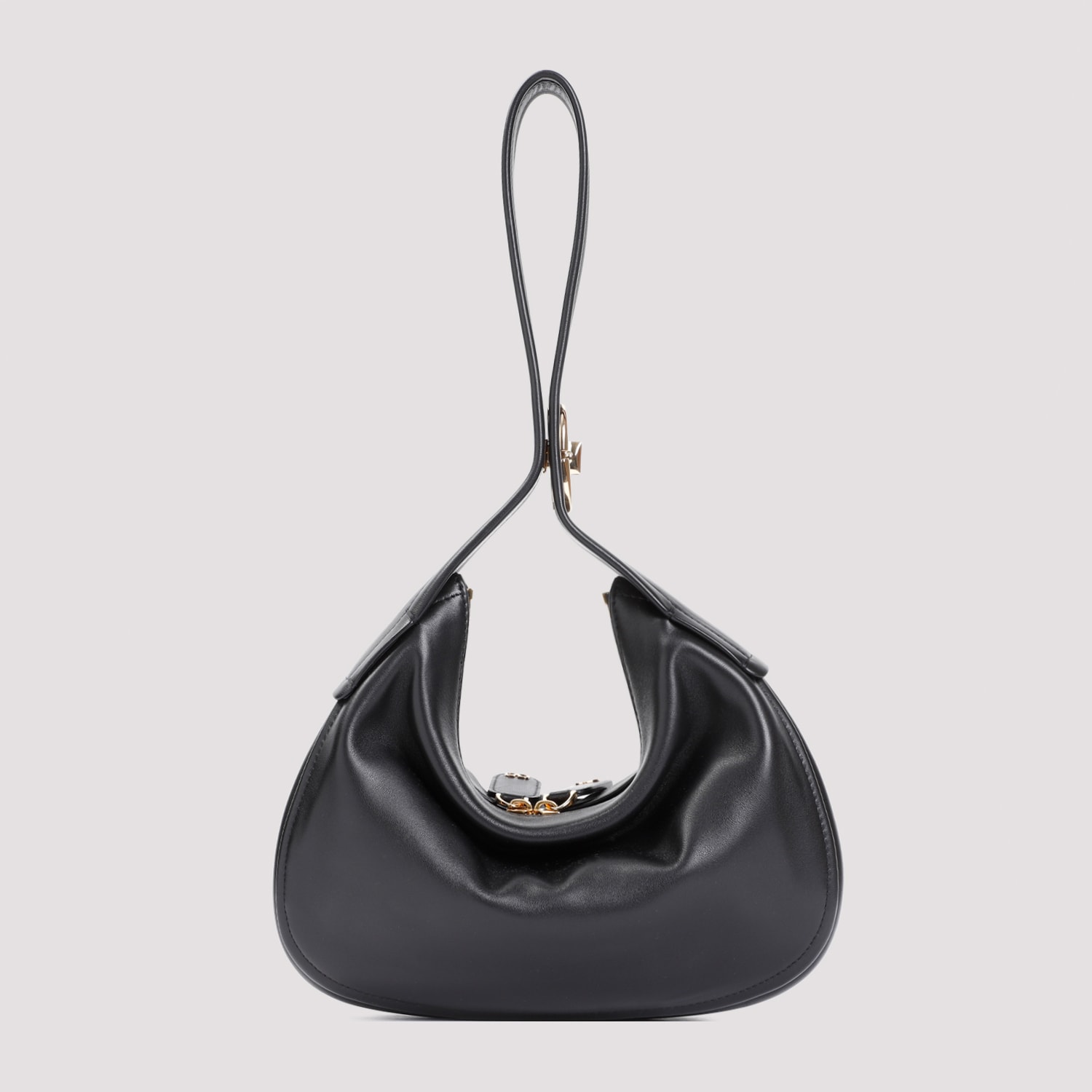 Shop Valentino Go-hobo Small Leather Bag In No Nero