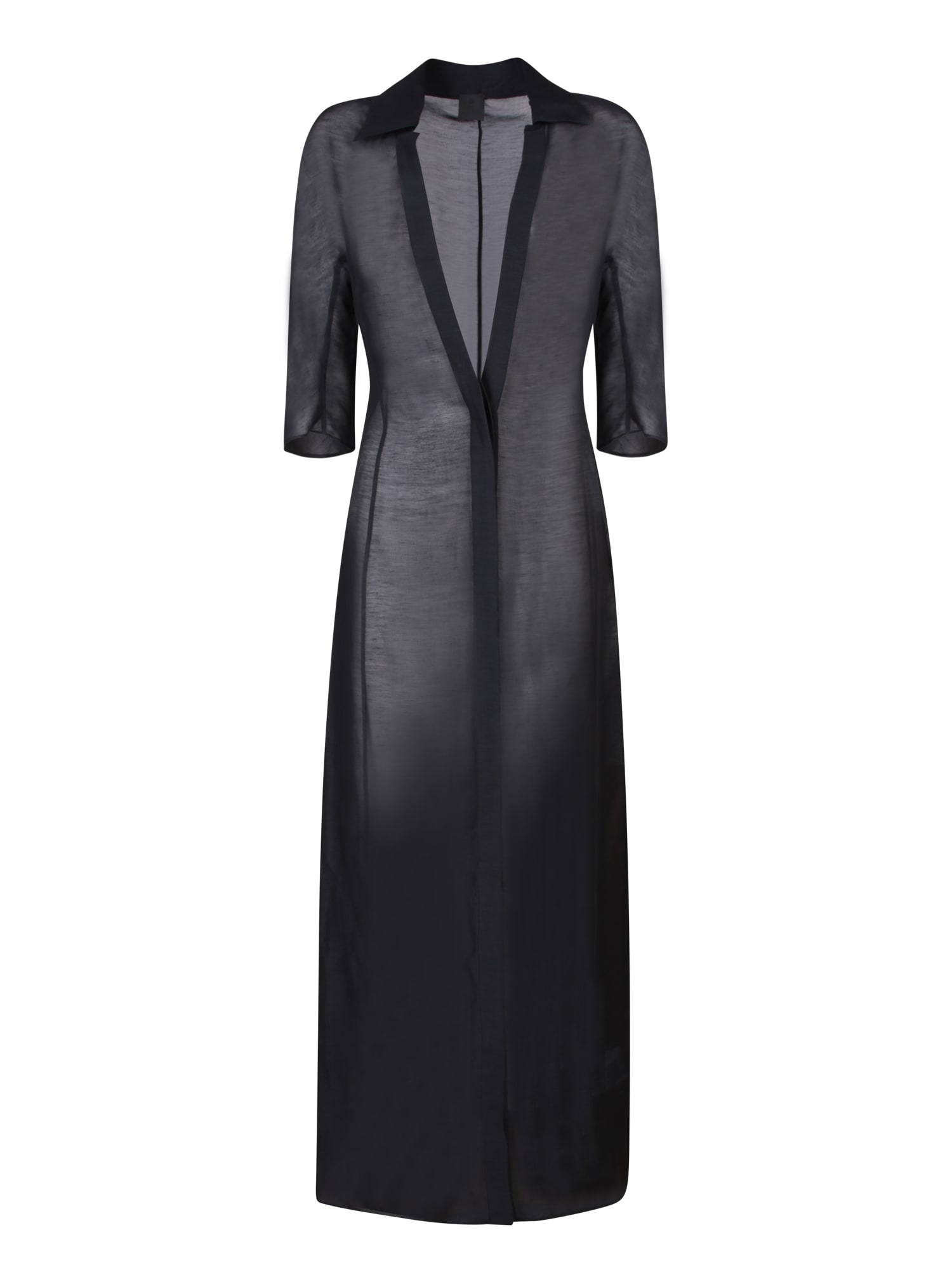 Givenchy Long Black Silk And Linen Kaftan