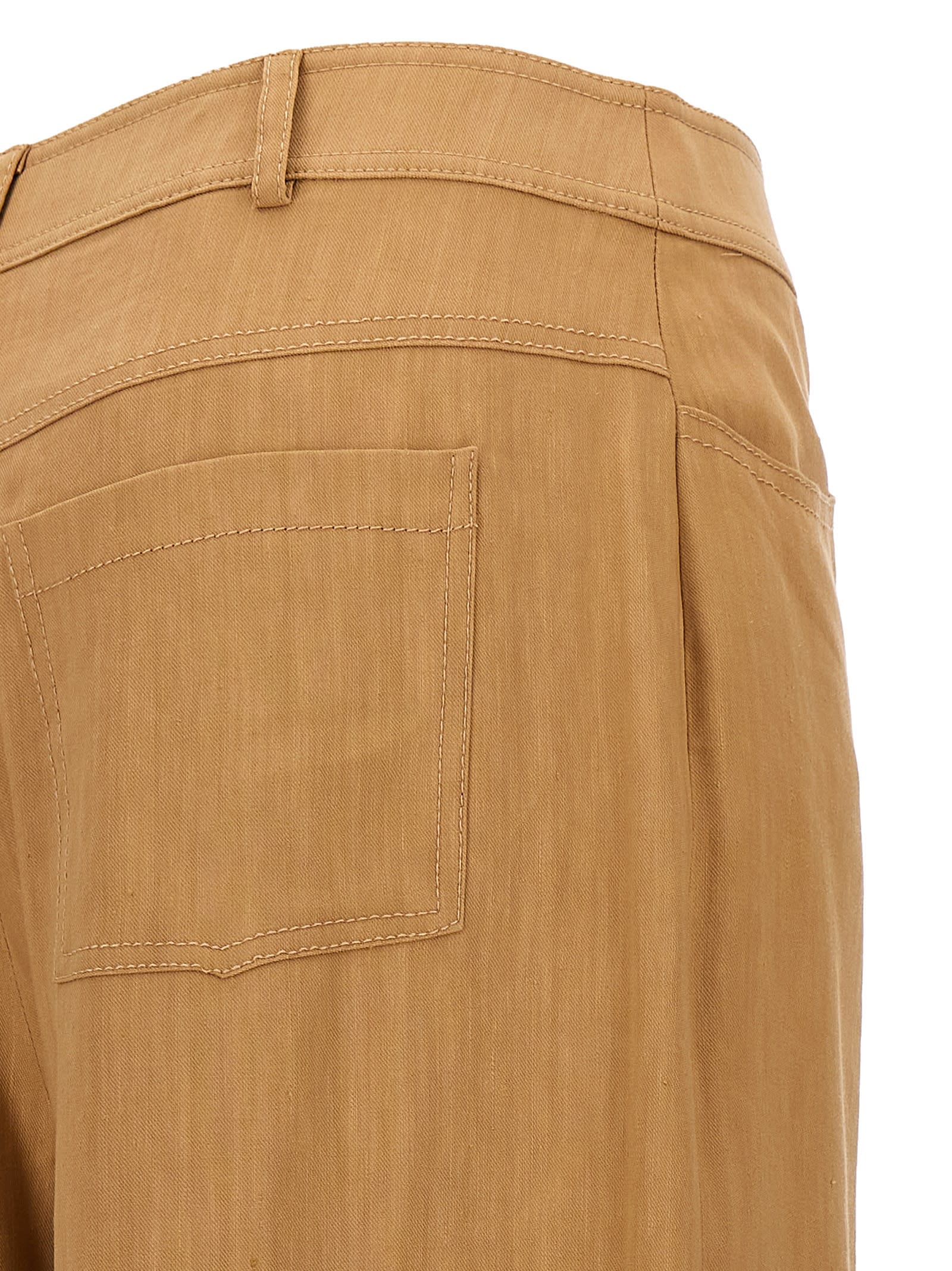 Shop Alberta Ferretti Wide Range Of Trousers In Brown