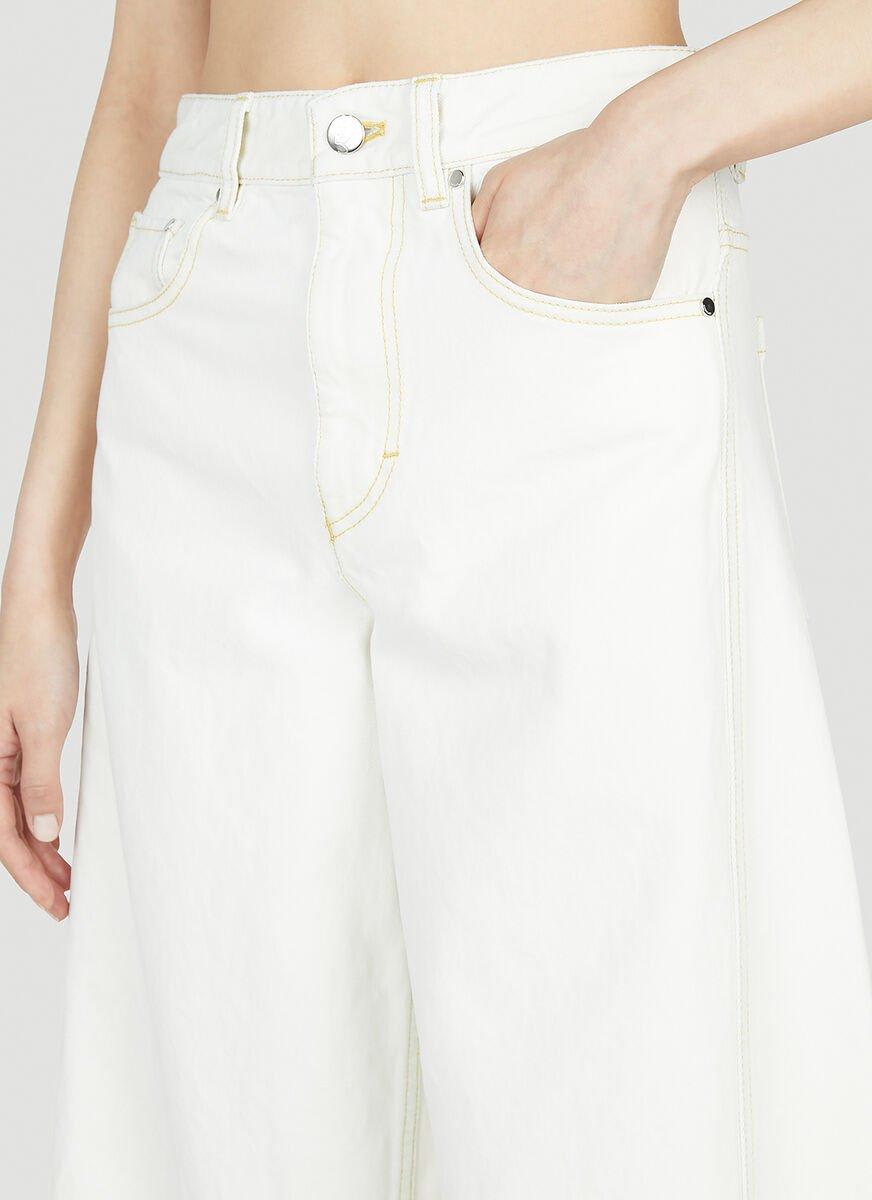 Shop Moncler Genius Moncler X Alicia Keys Bleached Denim Jeans In Bianco