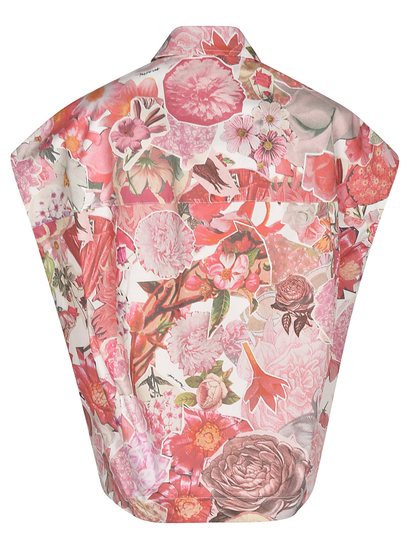 Shop Marni Floral Sleeveless Shirt In Multicolor