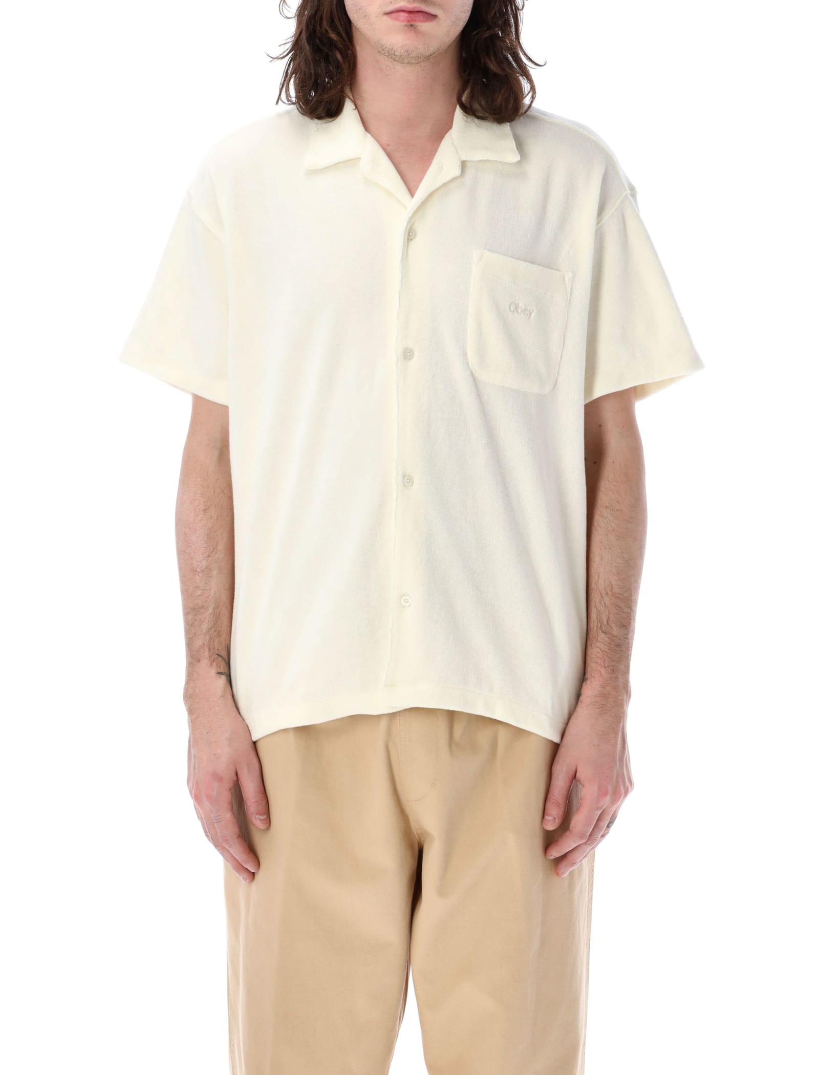 Shop Obey Shelter Button-up In Unbleached