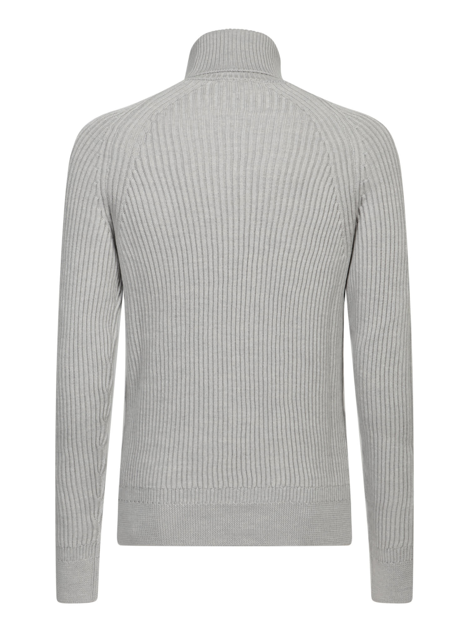 Shop Zanone Grey Turtleneck Sweater