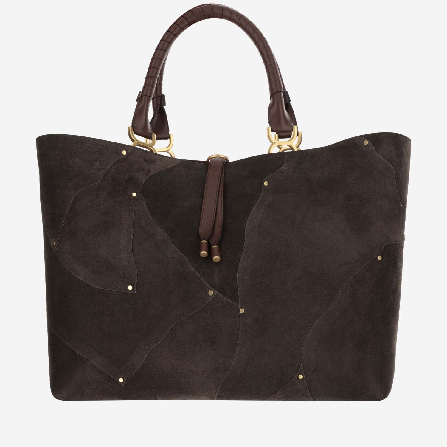 Shop Chloé Marcie Leather Tote Bag In Brown