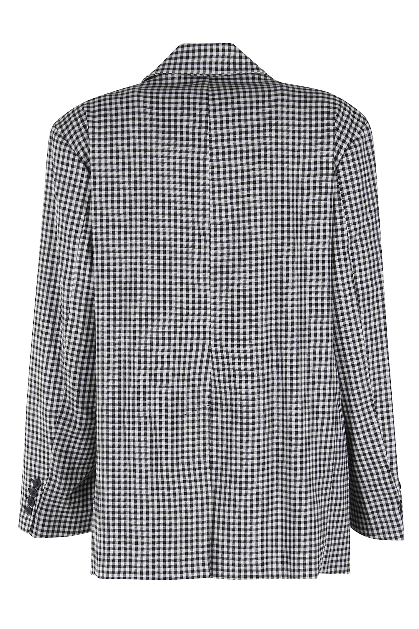 Fiorucci Black And White Gingham Blazer In Gray