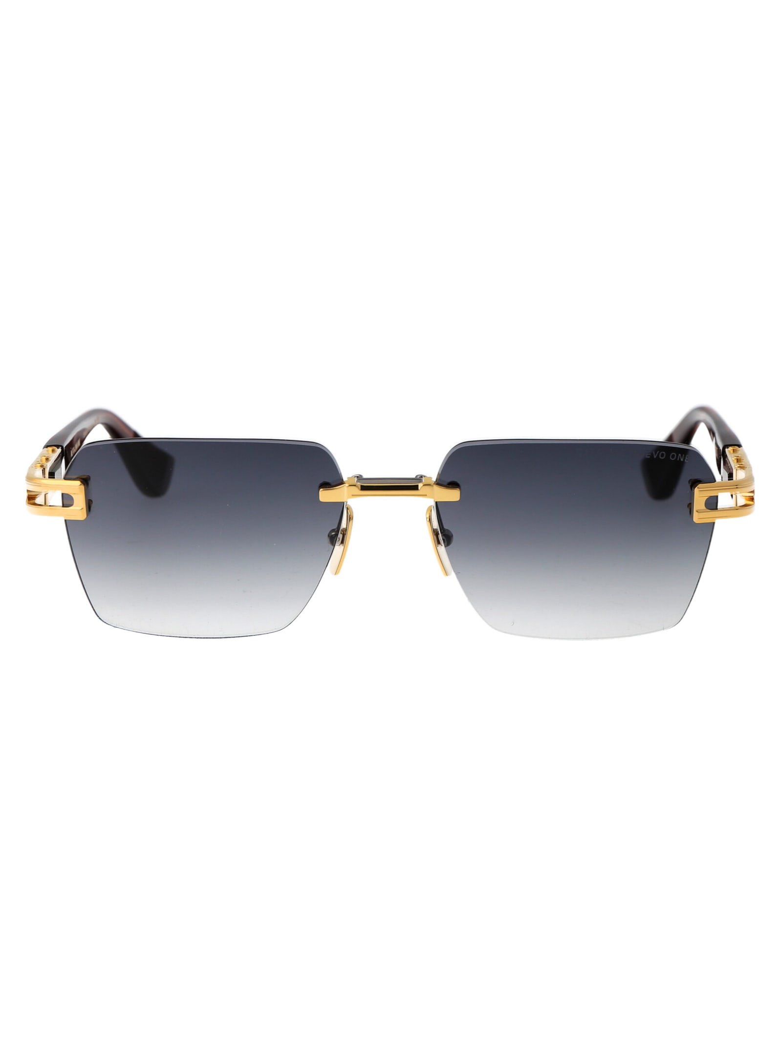Shop Dita Meta-evo One Sunglasses In Yellow Gold - Sienna Blaze W/ Grey To Clear Gradient