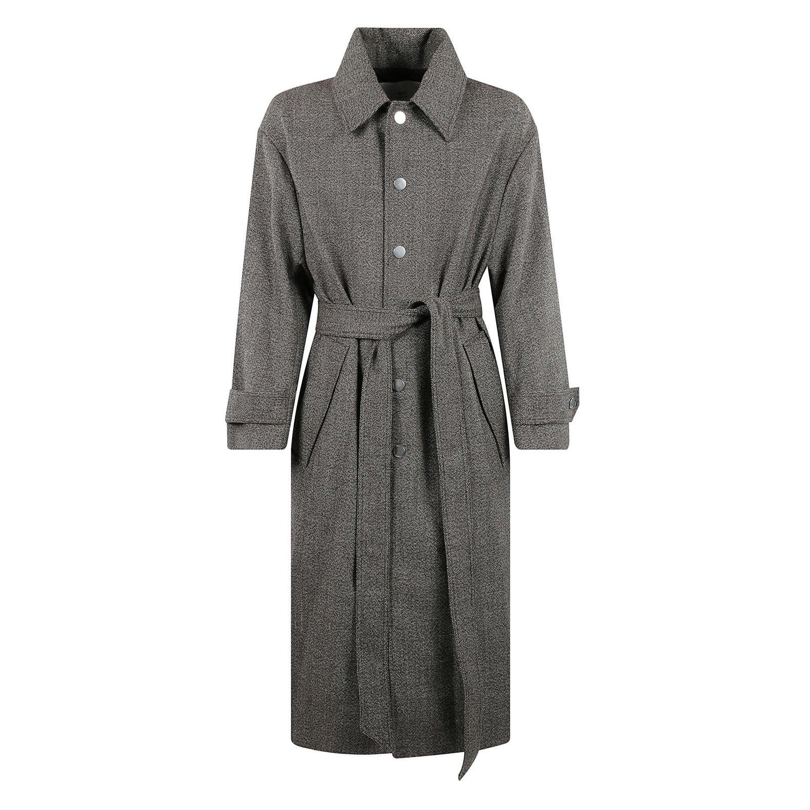 Shop Ami Alexandre Mattiussi Paris Long-sleeved Belted Coat In Brown